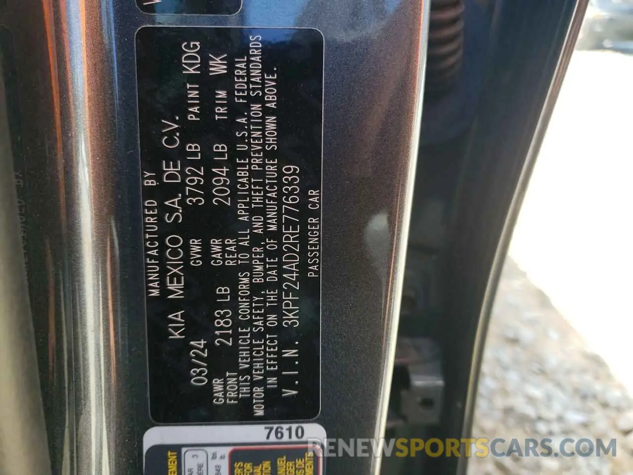 15 Photograph of a damaged car 3KPF24AD2RE776339 KIA FORTE 2024