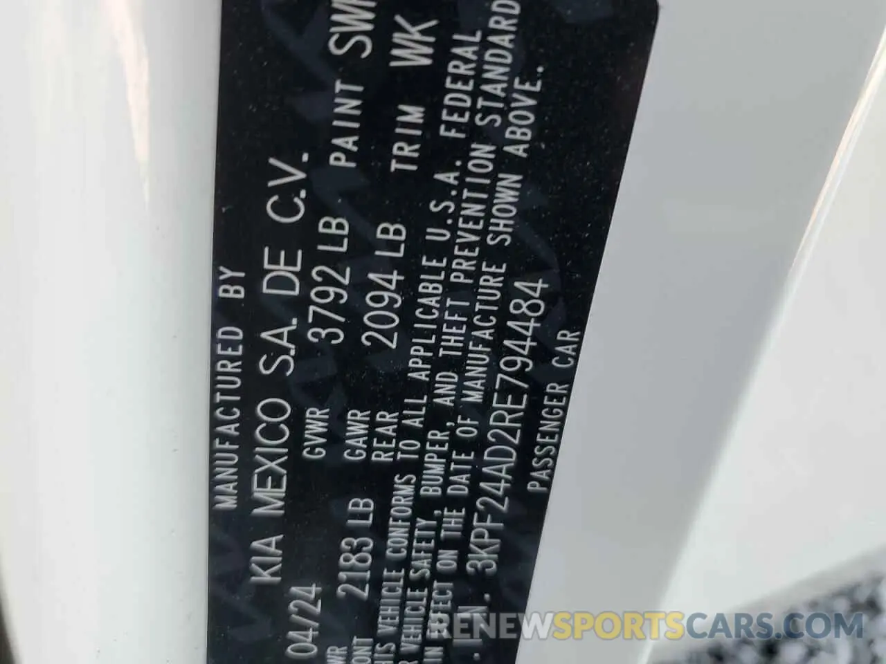 13 Фотография поврежденного автомобиля 3KPF24AD2RE794484 KIA FORTE 2024