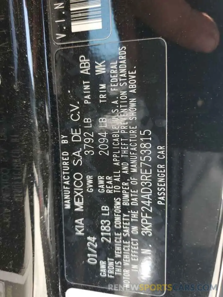 14 Photograph of a damaged car 3KPF24AD3RE753815 KIA FORTE 2024
