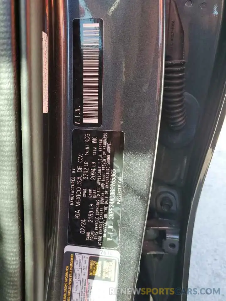 13 Photograph of a damaged car 3KPF24AD3RE765365 KIA FORTE 2024