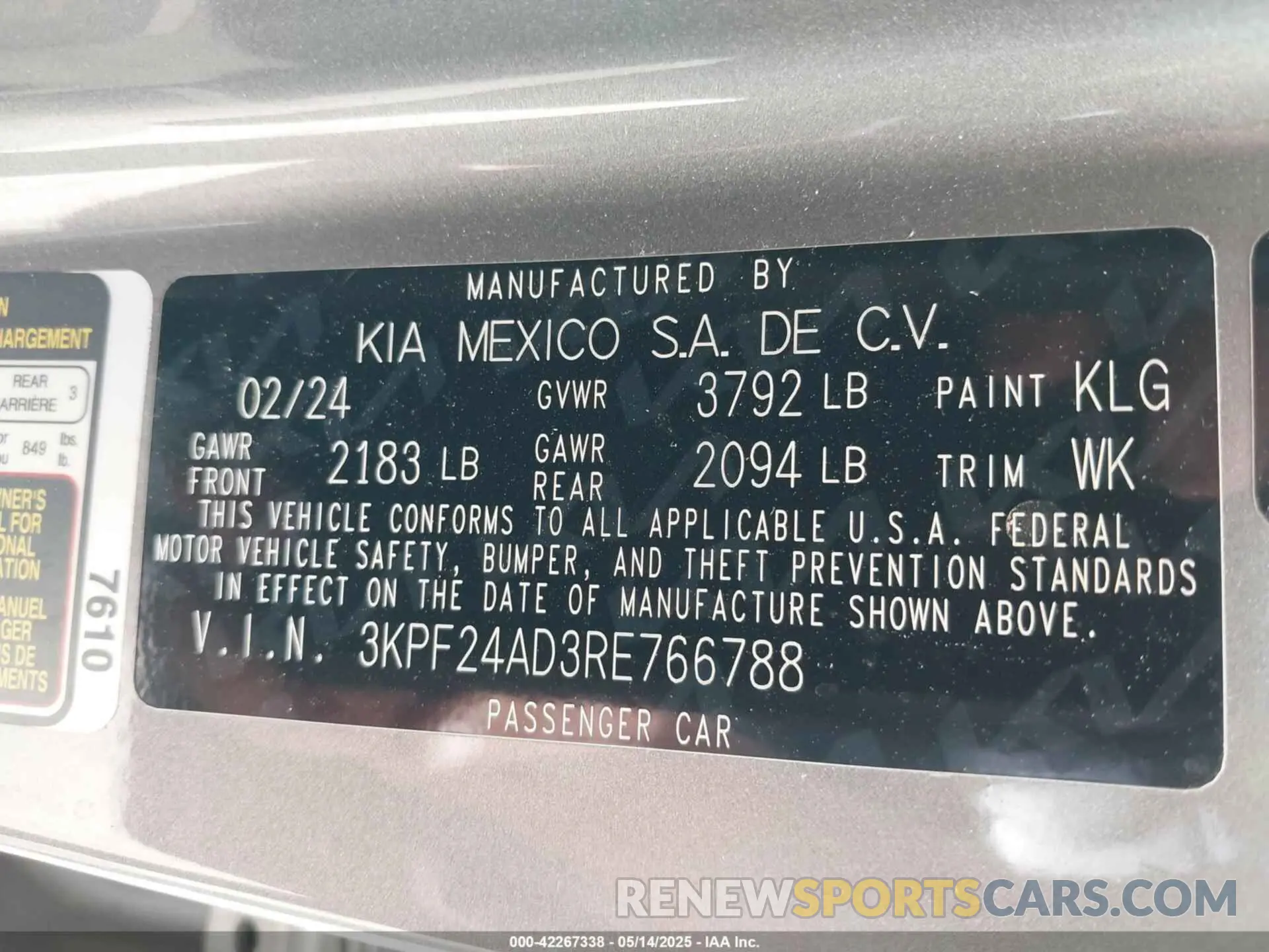 9 Фотография поврежденного автомобиля 3KPF24AD3RE766788 KIA FORTE 2024