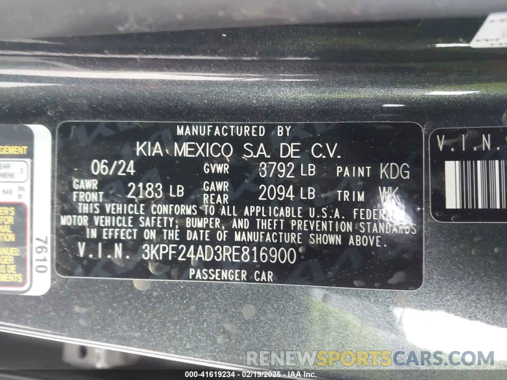9 Фотография поврежденного автомобиля 3KPF24AD3RE816900 KIA FORTE 2024