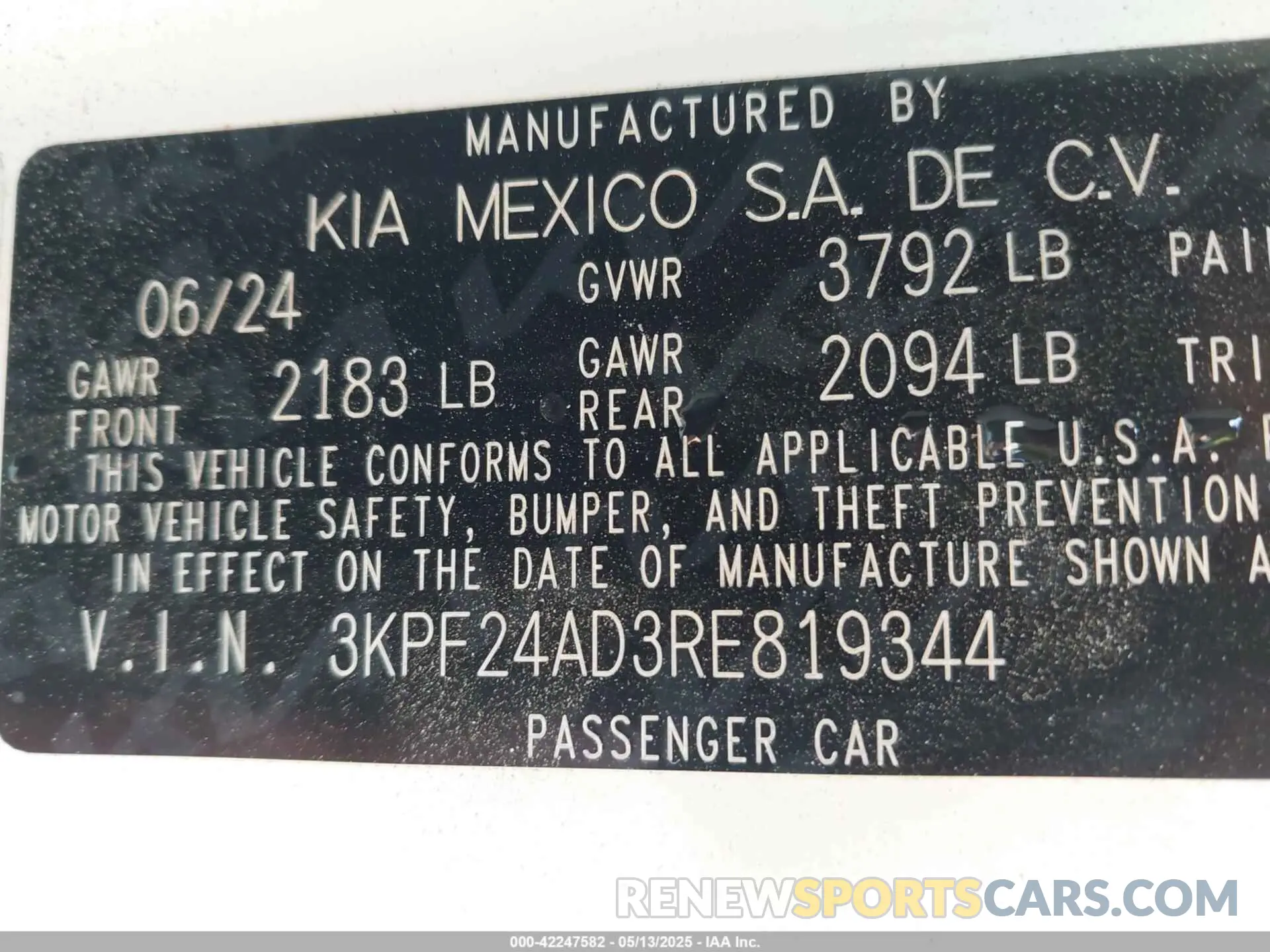 9 Фотография поврежденного автомобиля 3KPF24AD3RE819344 KIA FORTE 2024