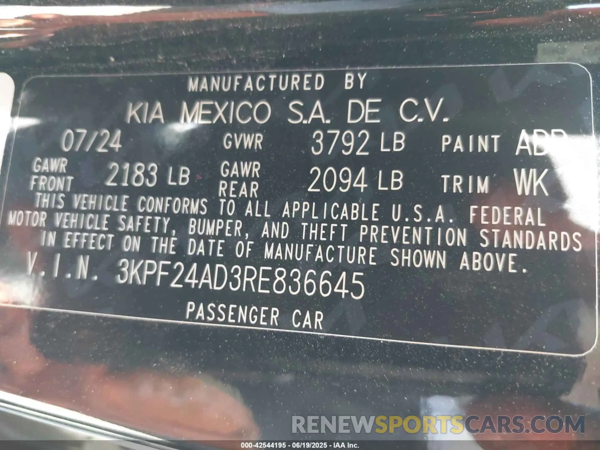 9 Фотография поврежденного автомобиля 3KPF24AD3RE836645 KIA FORTE 2024