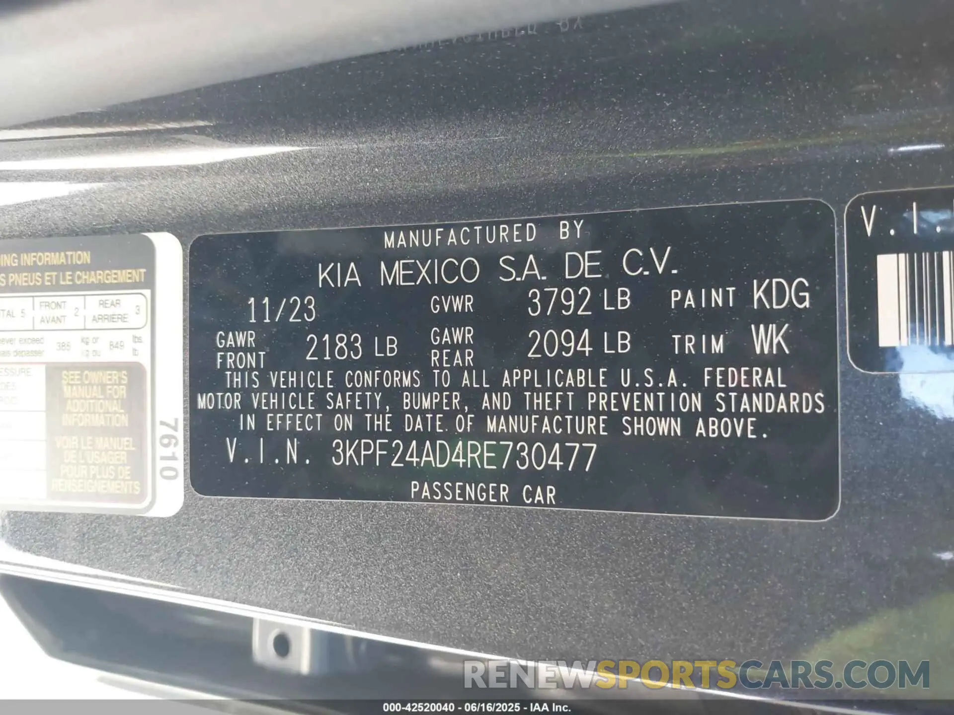 9 Фотография поврежденного автомобиля 3KPF24AD4RE730477 KIA FORTE 2024