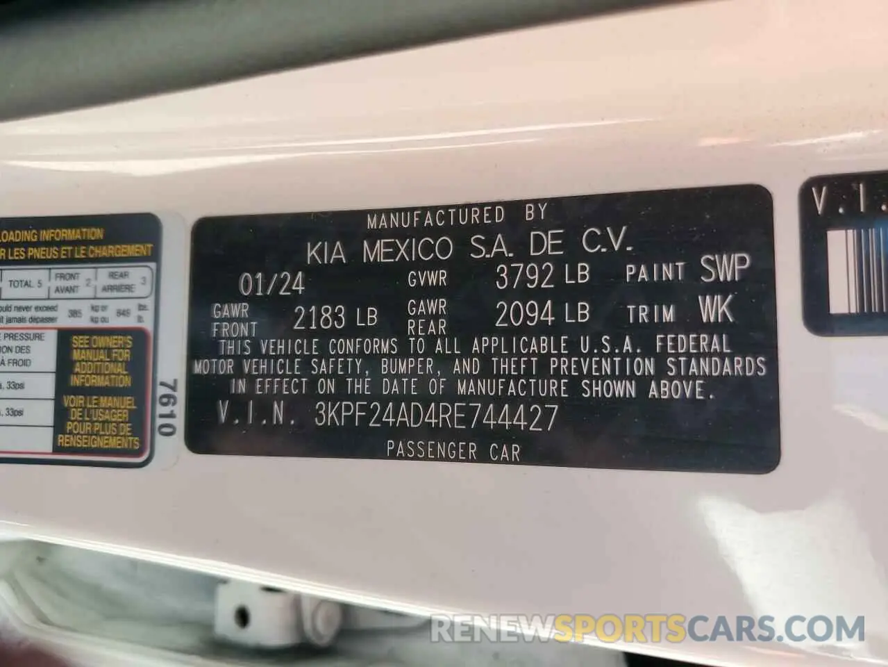 13 Фотография поврежденного автомобиля 3KPF24AD4RE744427 KIA FORTE 2024