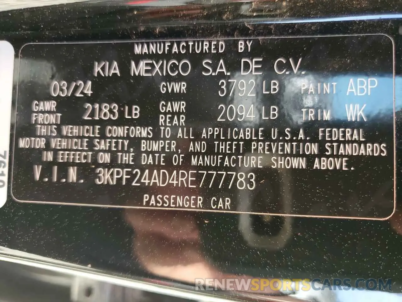 12 Фотография поврежденного автомобиля 3KPF24AD4RE777783 KIA FORTE 2024