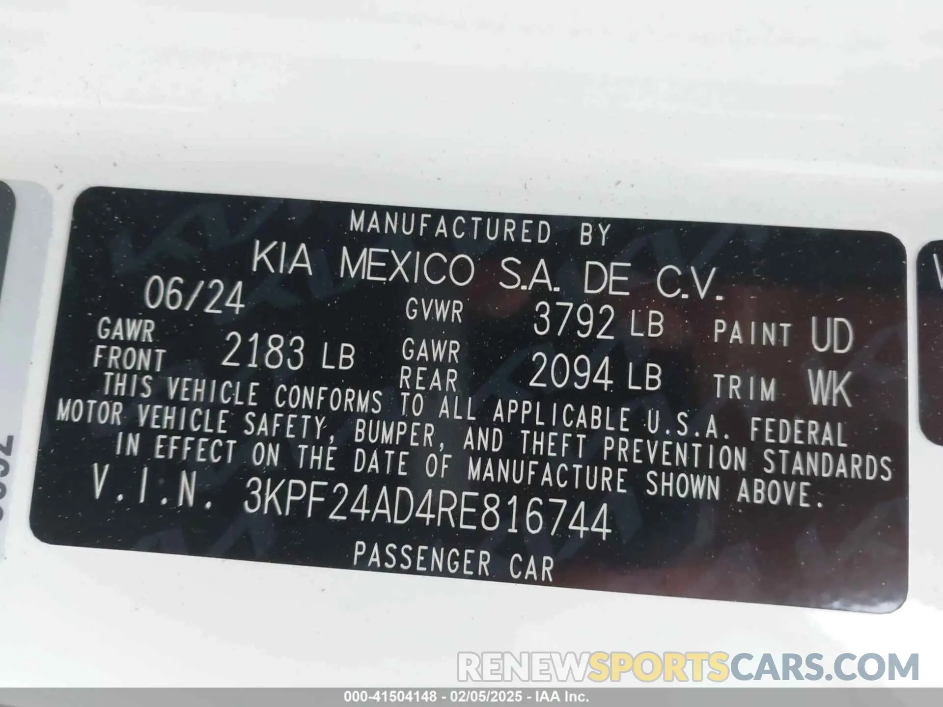 9 Фотография поврежденного автомобиля 3KPF24AD4RE816744 KIA FORTE 2024
