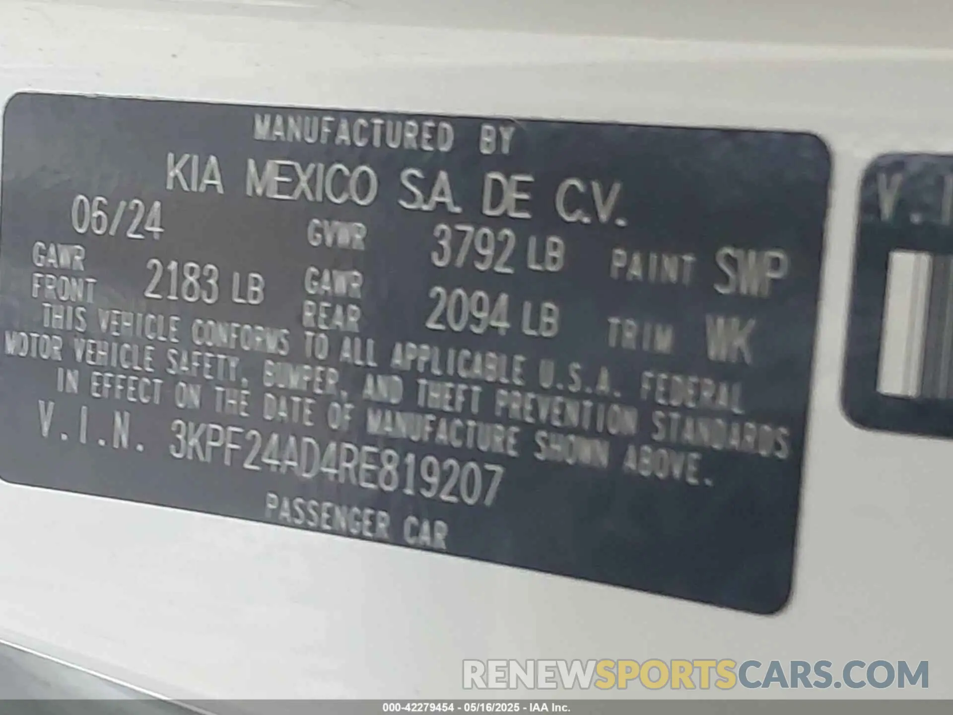 9 Фотография поврежденного автомобиля 3KPF24AD4RE819207 KIA FORTE 2024