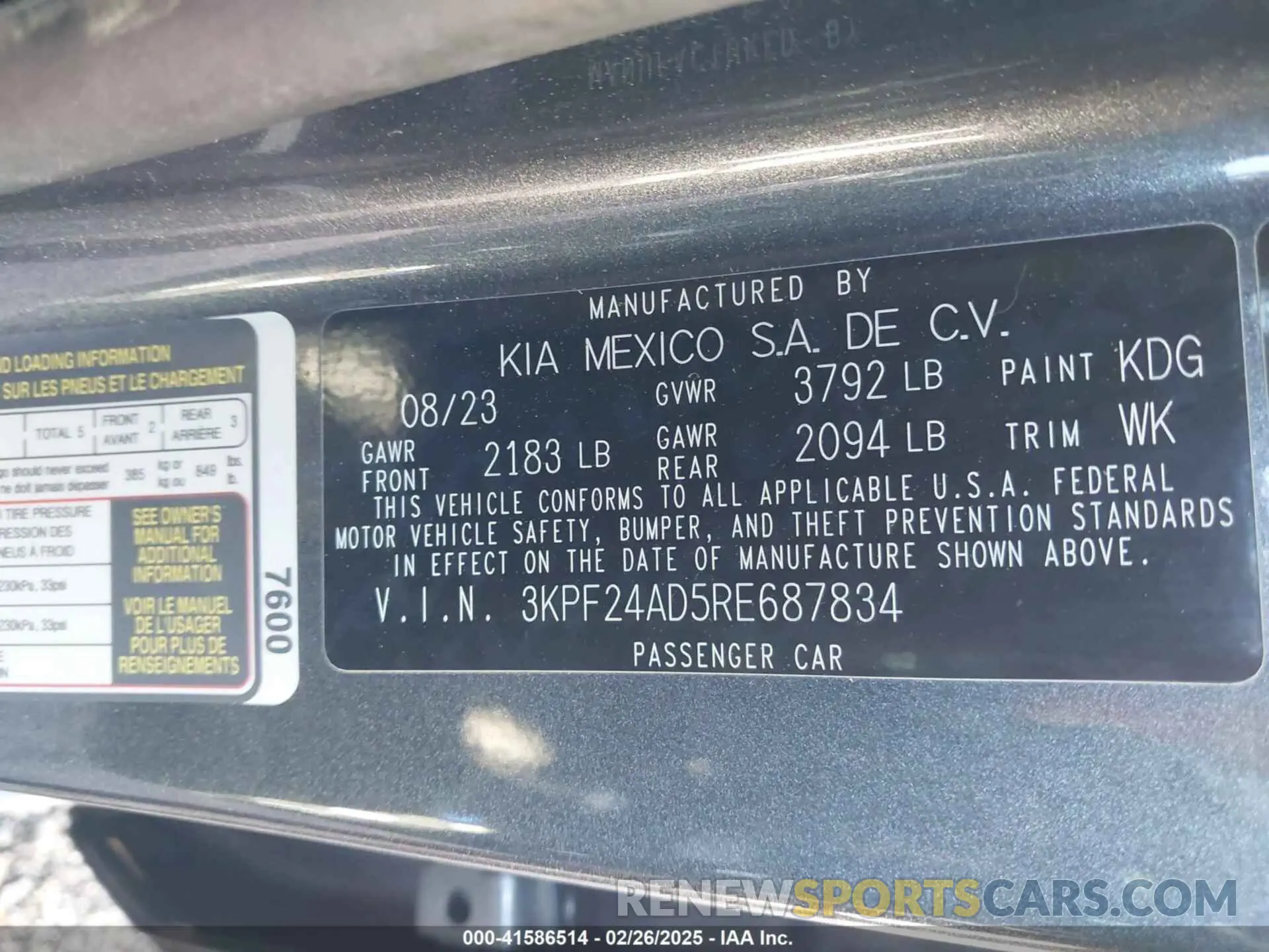 9 Photograph of a damaged car 3KPF24AD5RE687834 KIA FORTE 2024