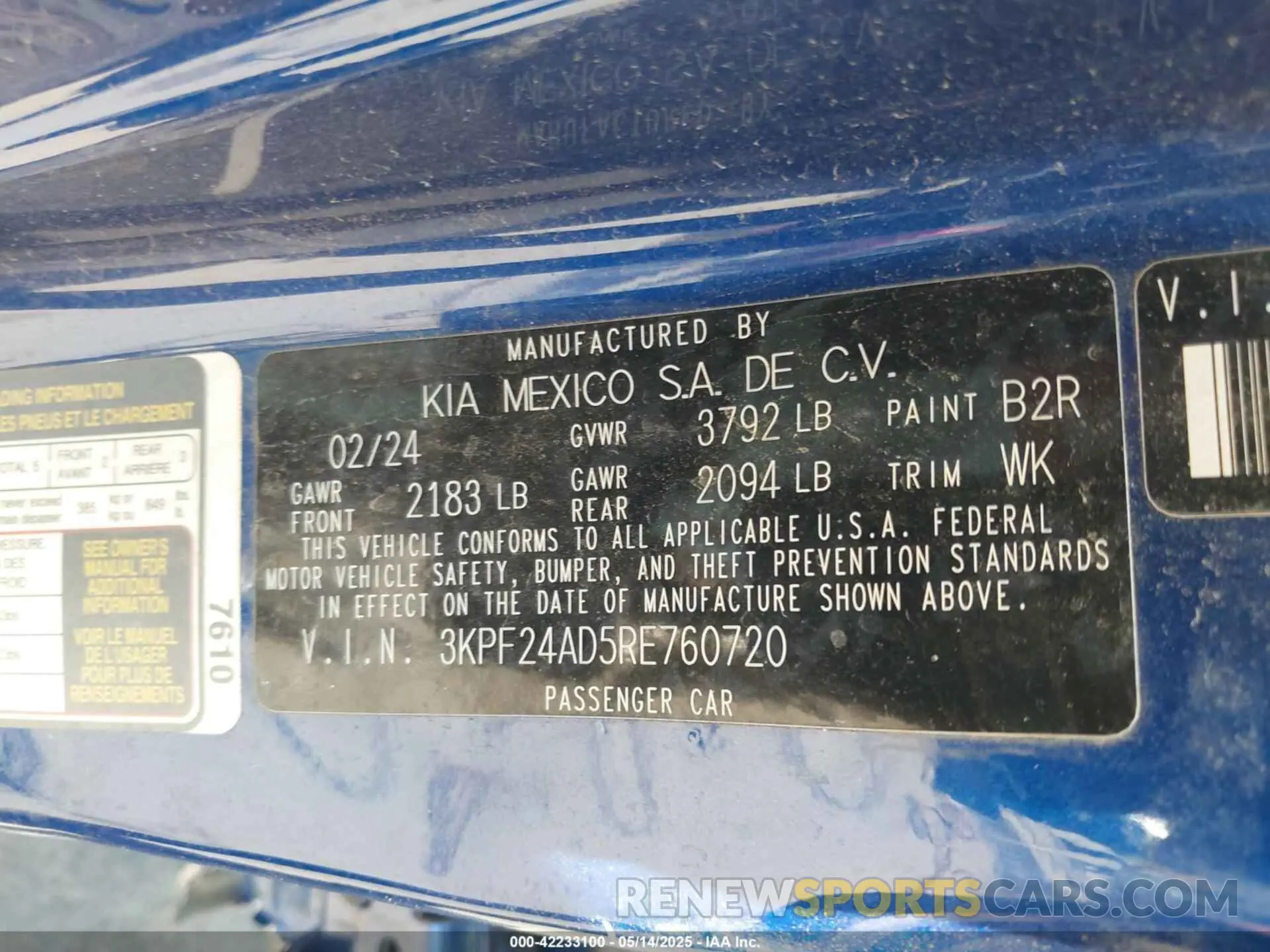 9 Фотография поврежденного автомобиля 3KPF24AD5RE760720 KIA FORTE 2024