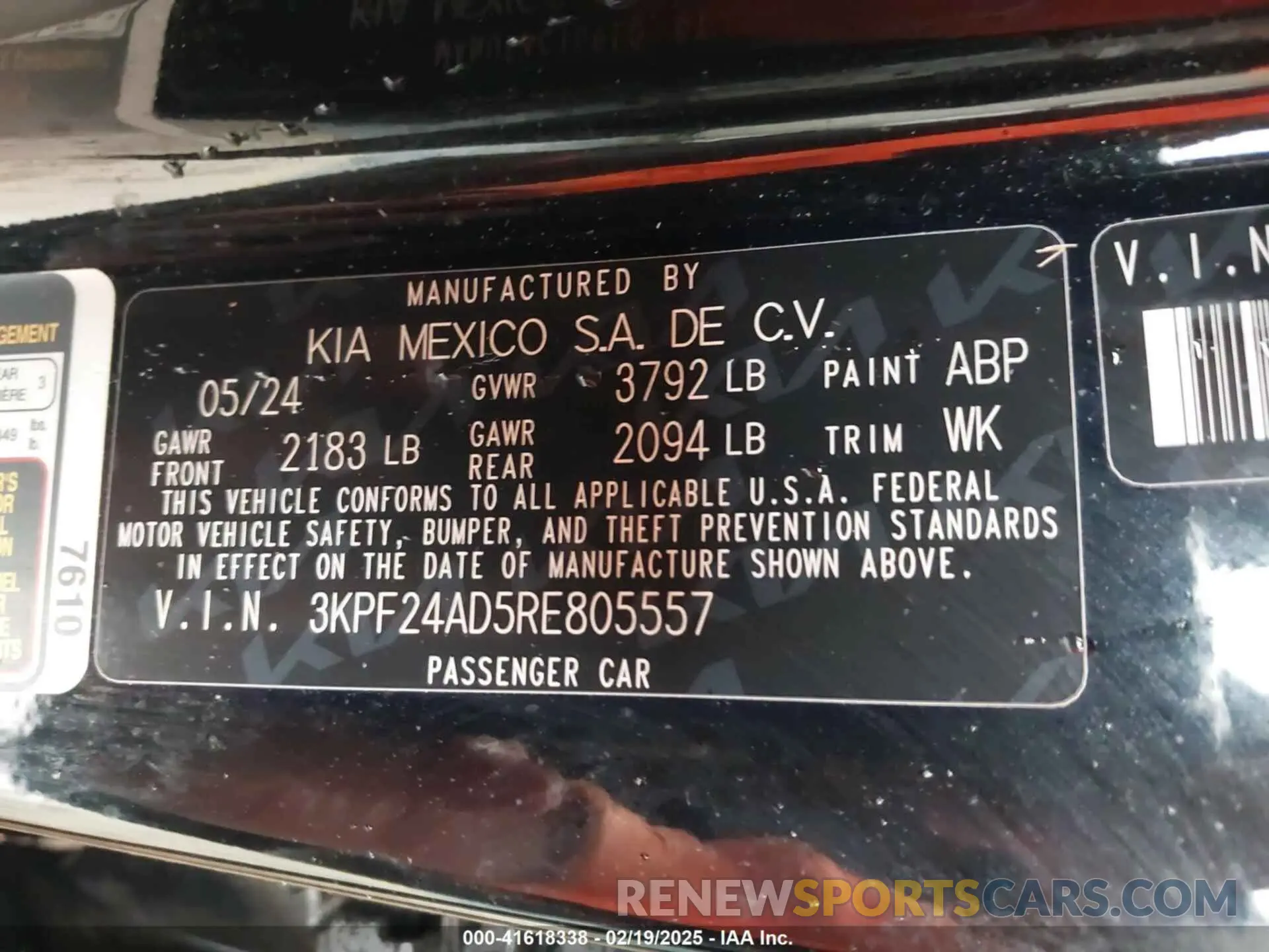9 Фотография поврежденного автомобиля 3KPF24AD5RE805557 KIA FORTE 2024