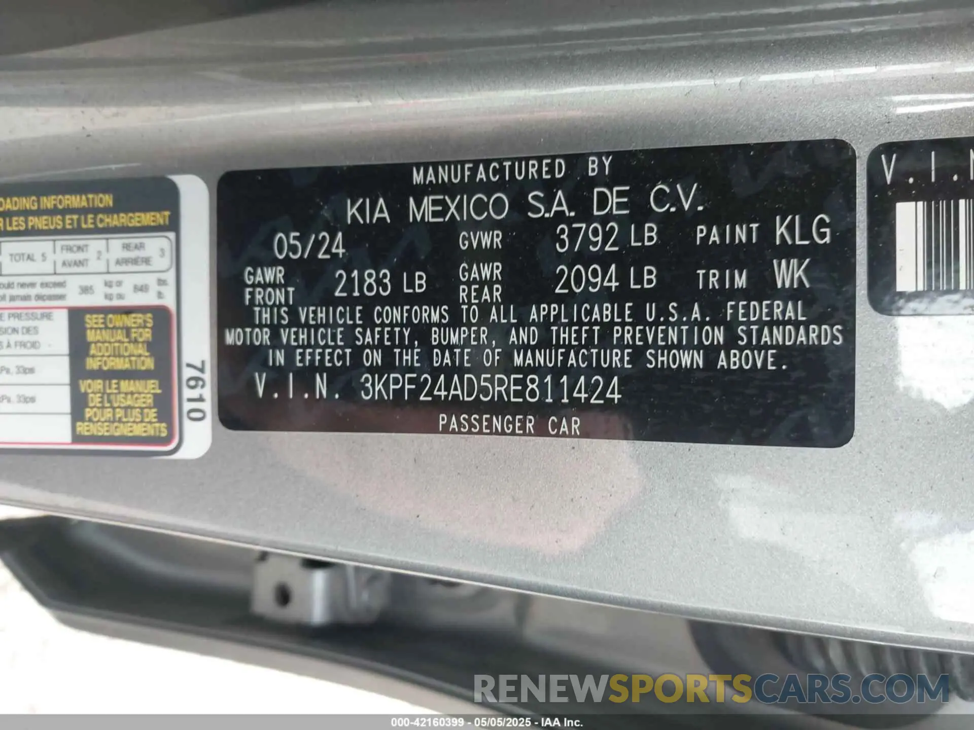 9 Фотография поврежденного автомобиля 3KPF24AD5RE811424 KIA FORTE 2024
