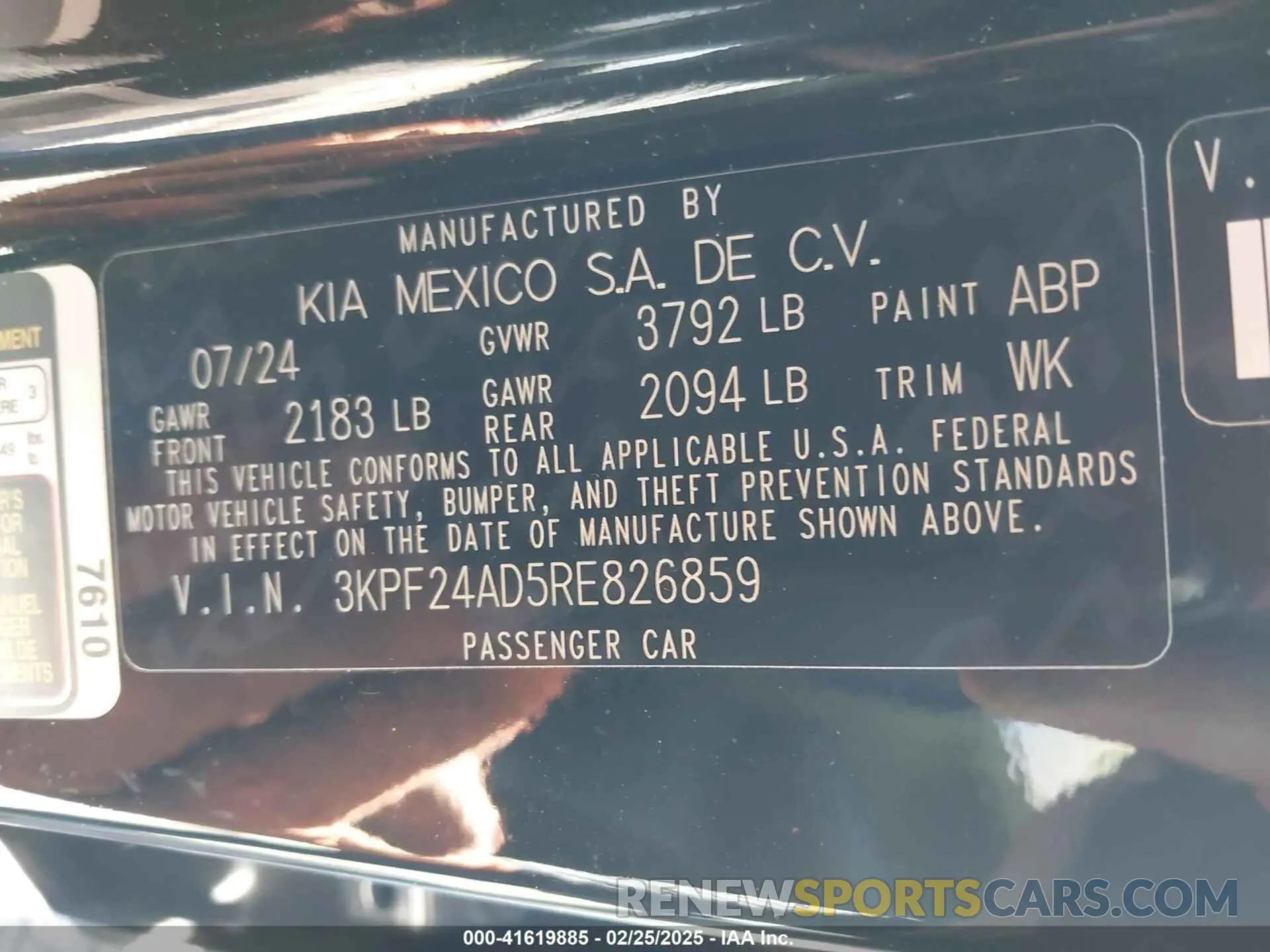 9 Фотография поврежденного автомобиля 3KPF24AD5RE826859 KIA FORTE 2024