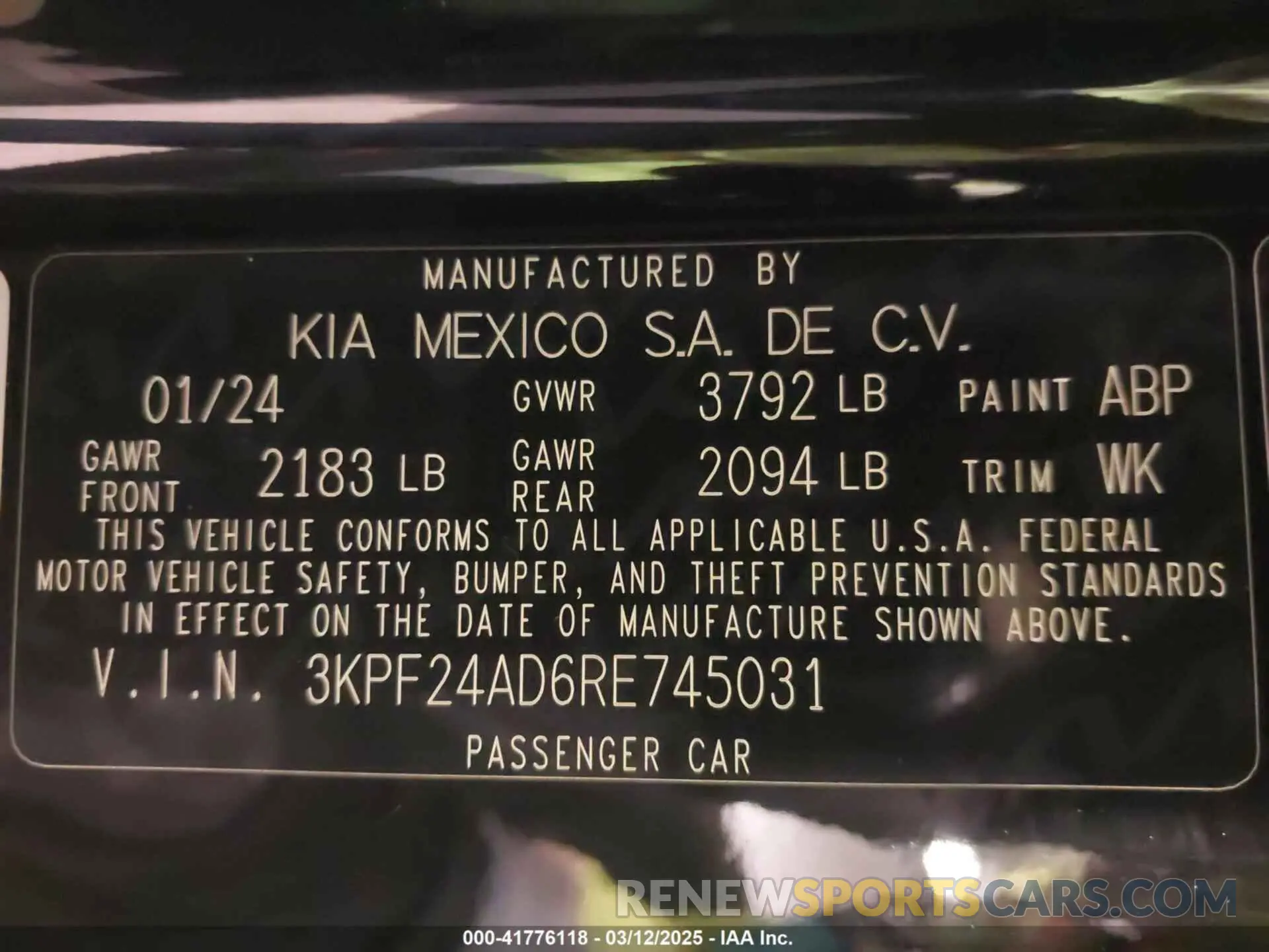 9 Photograph of a damaged car 3KPF24AD6RE745031 KIA FORTE 2024