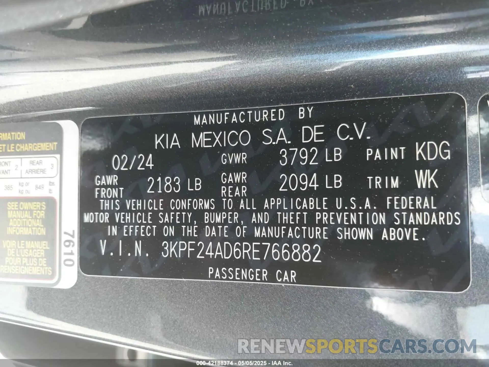 9 Фотография поврежденного автомобиля 3KPF24AD6RE766882 KIA FORTE 2024