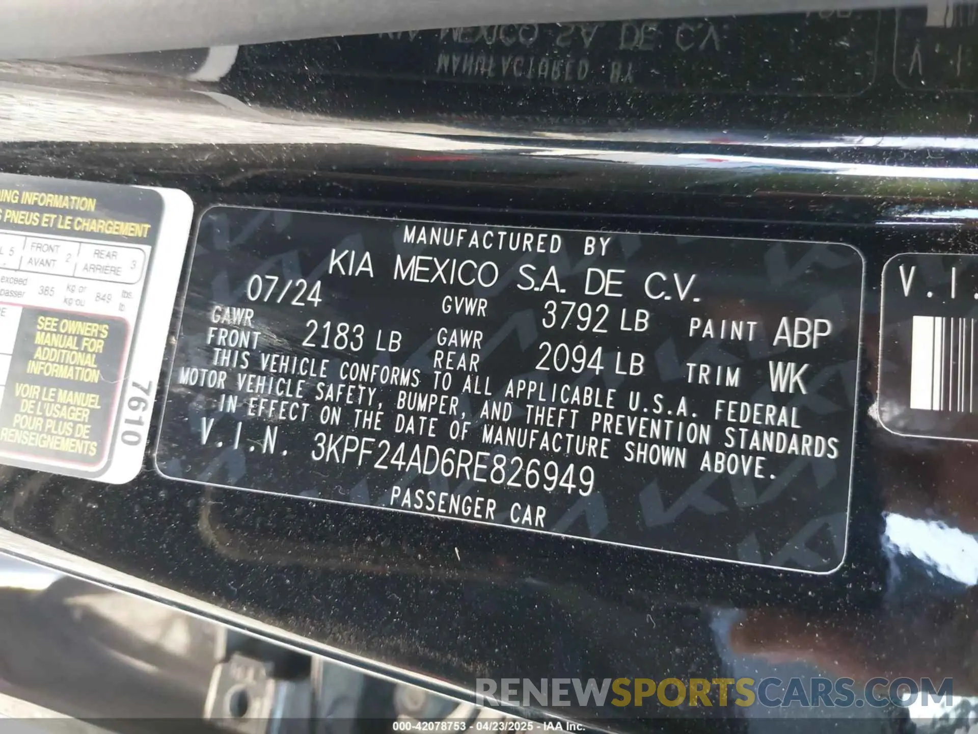 9 Фотография поврежденного автомобиля 3KPF24AD6RE826949 KIA FORTE 2024