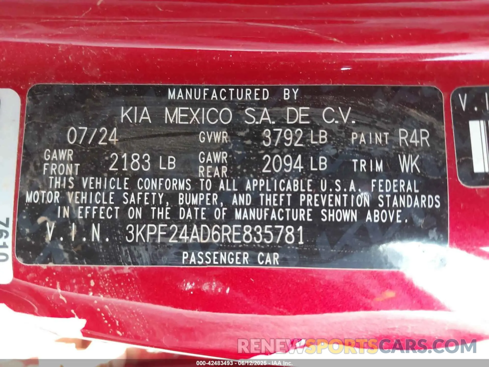 9 Photograph of a damaged car 3KPF24AD6RE835781 KIA FORTE 2024