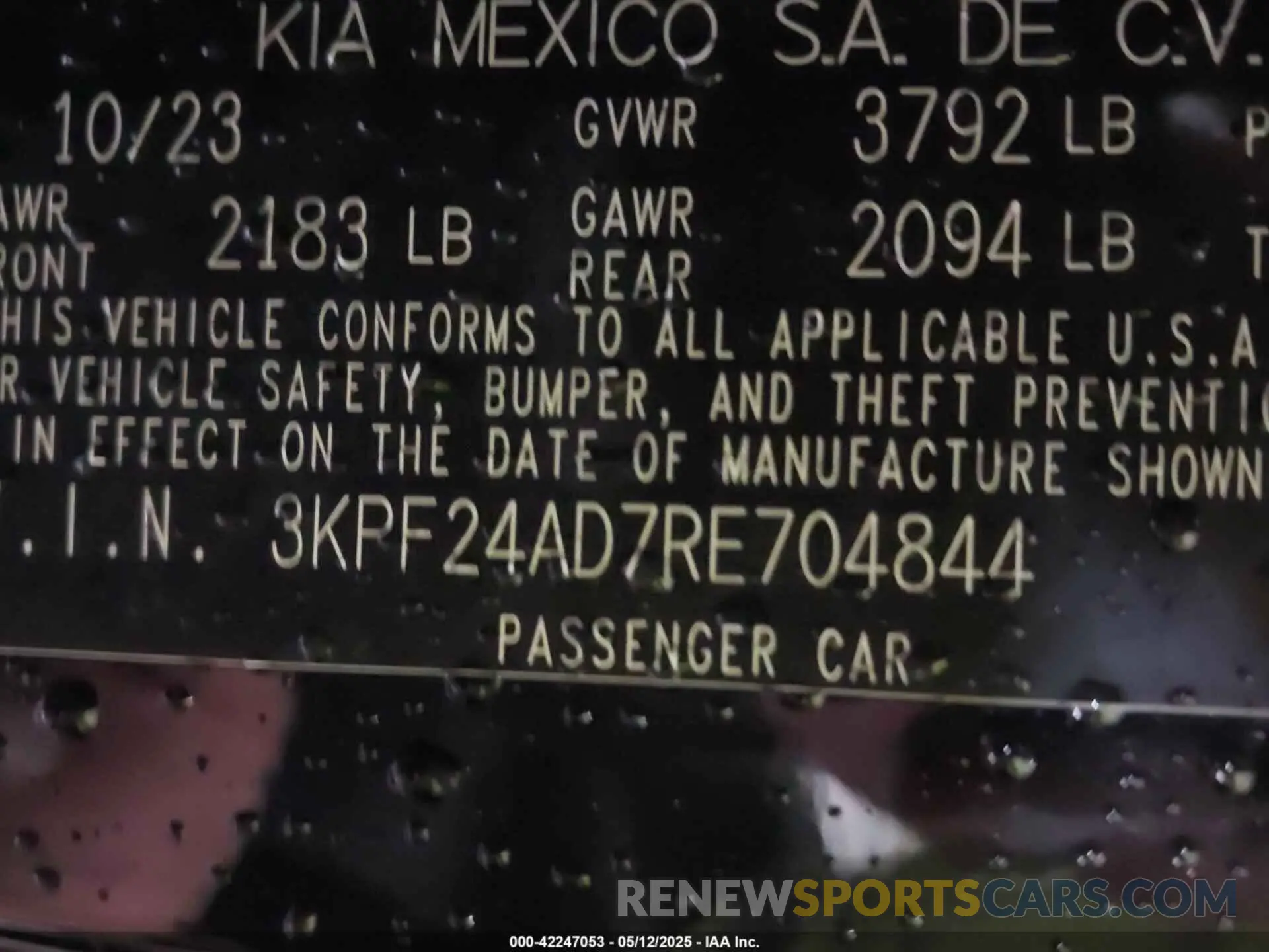 9 Photograph of a damaged car 3KPF24AD7RE704844 KIA FORTE 2024