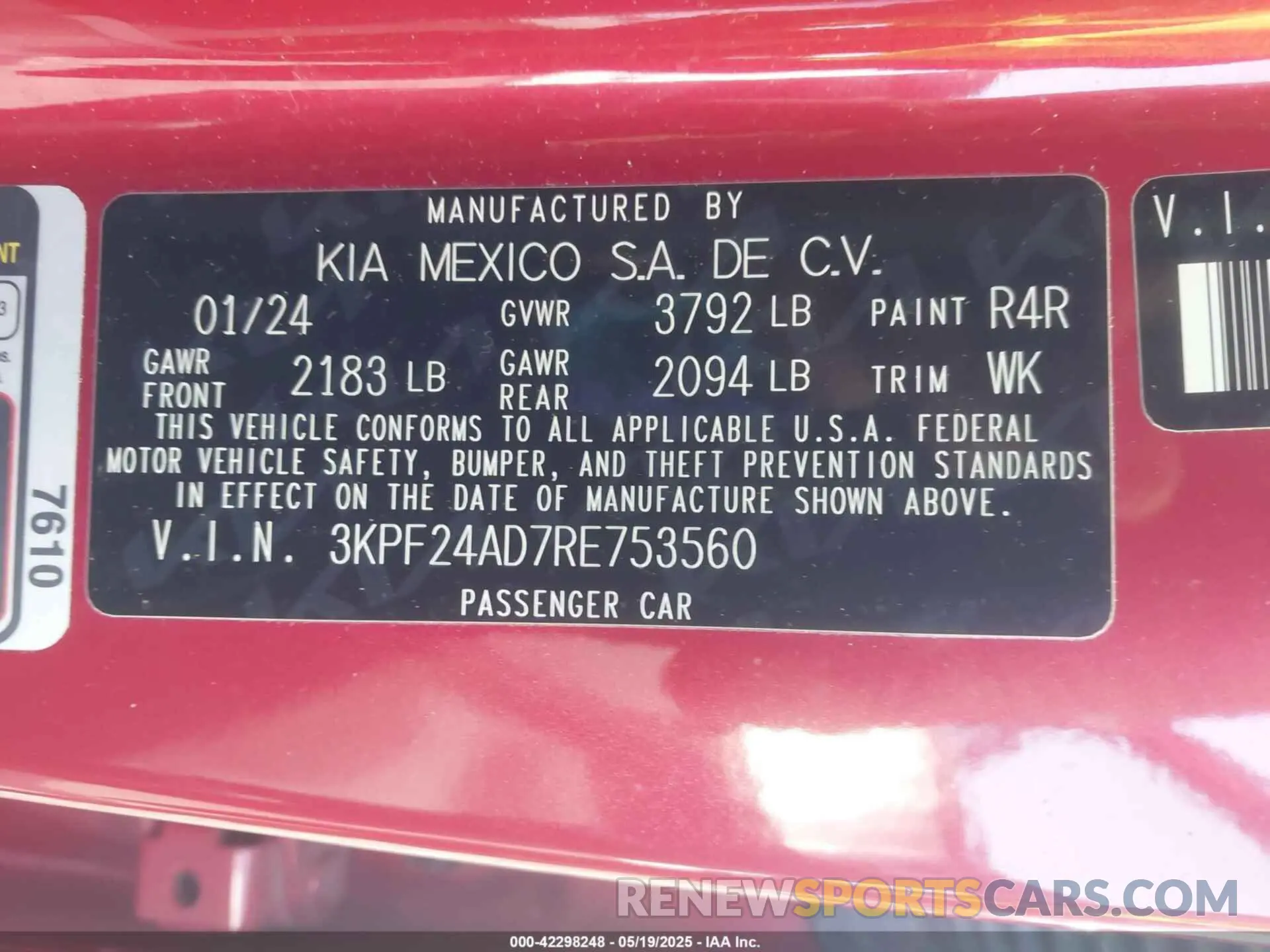 9 Photograph of a damaged car 3KPF24AD7RE753560 KIA FORTE 2024