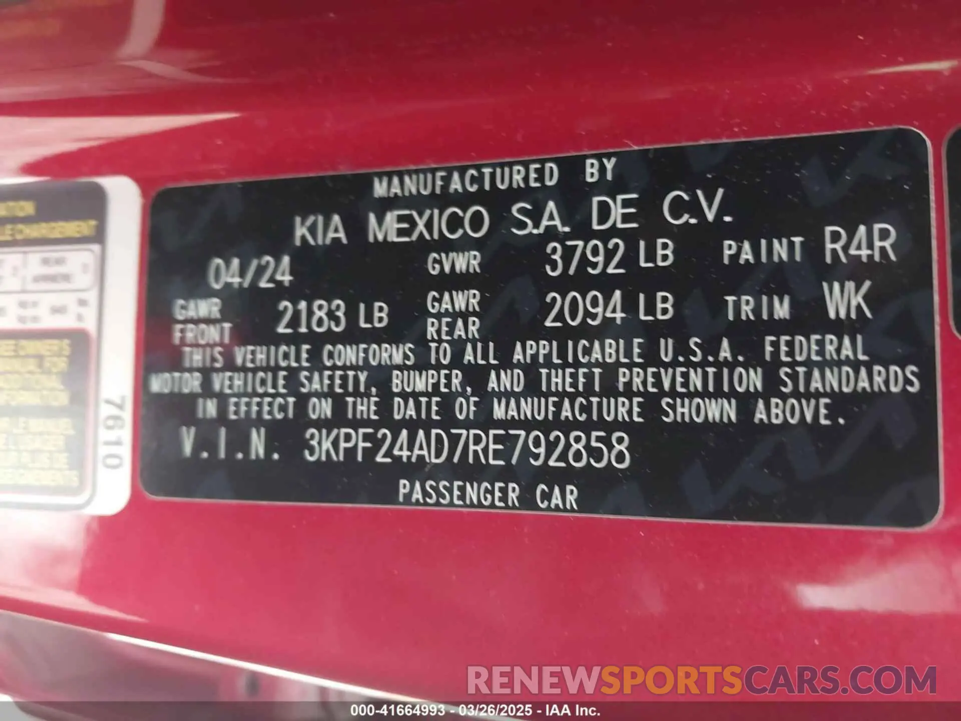 9 Photograph of a damaged car 3KPF24AD7RE792858 KIA FORTE 2024
