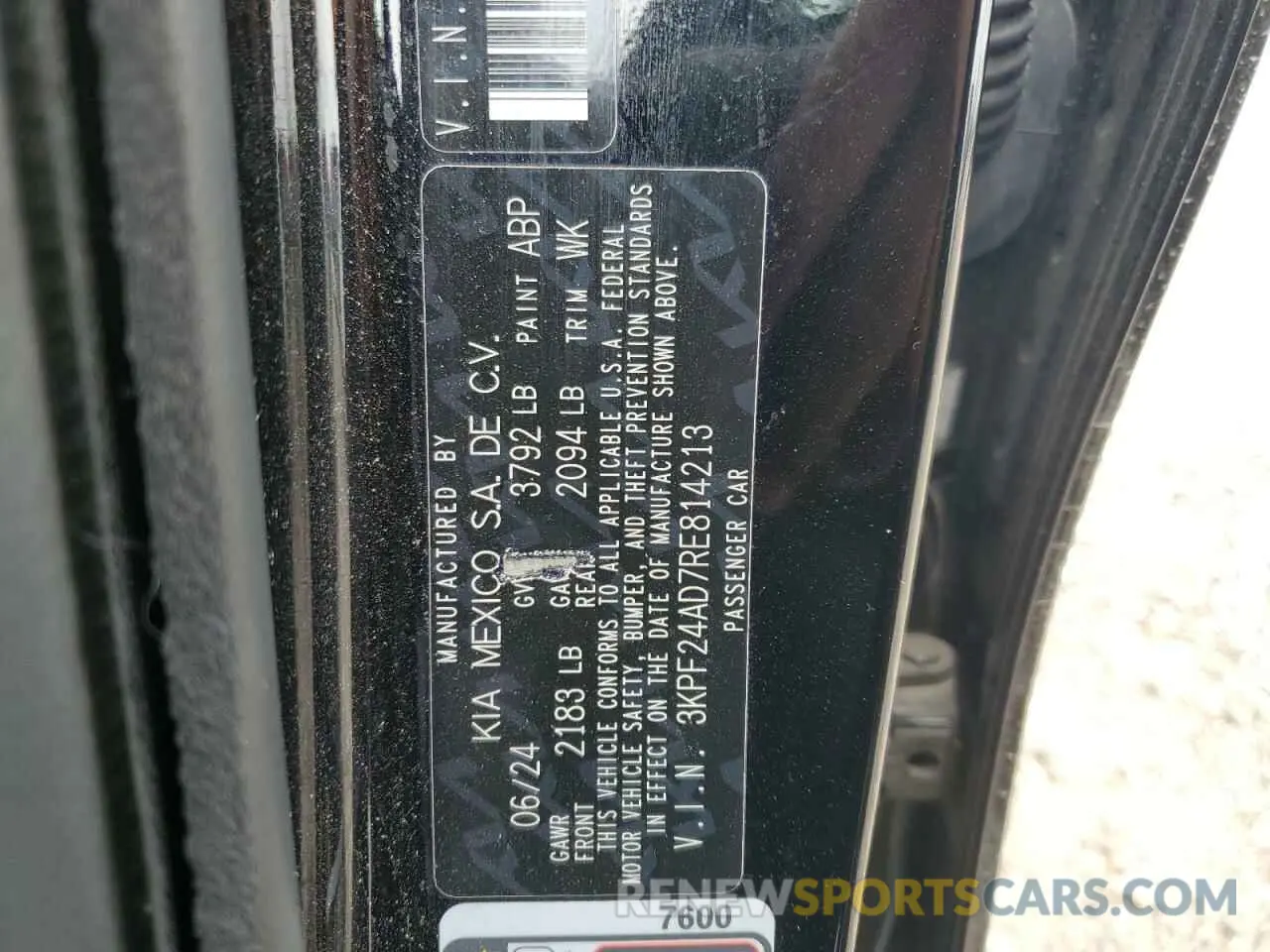 12 Photograph of a damaged car 3KPF24AD7RE814213 KIA FORTE 2024