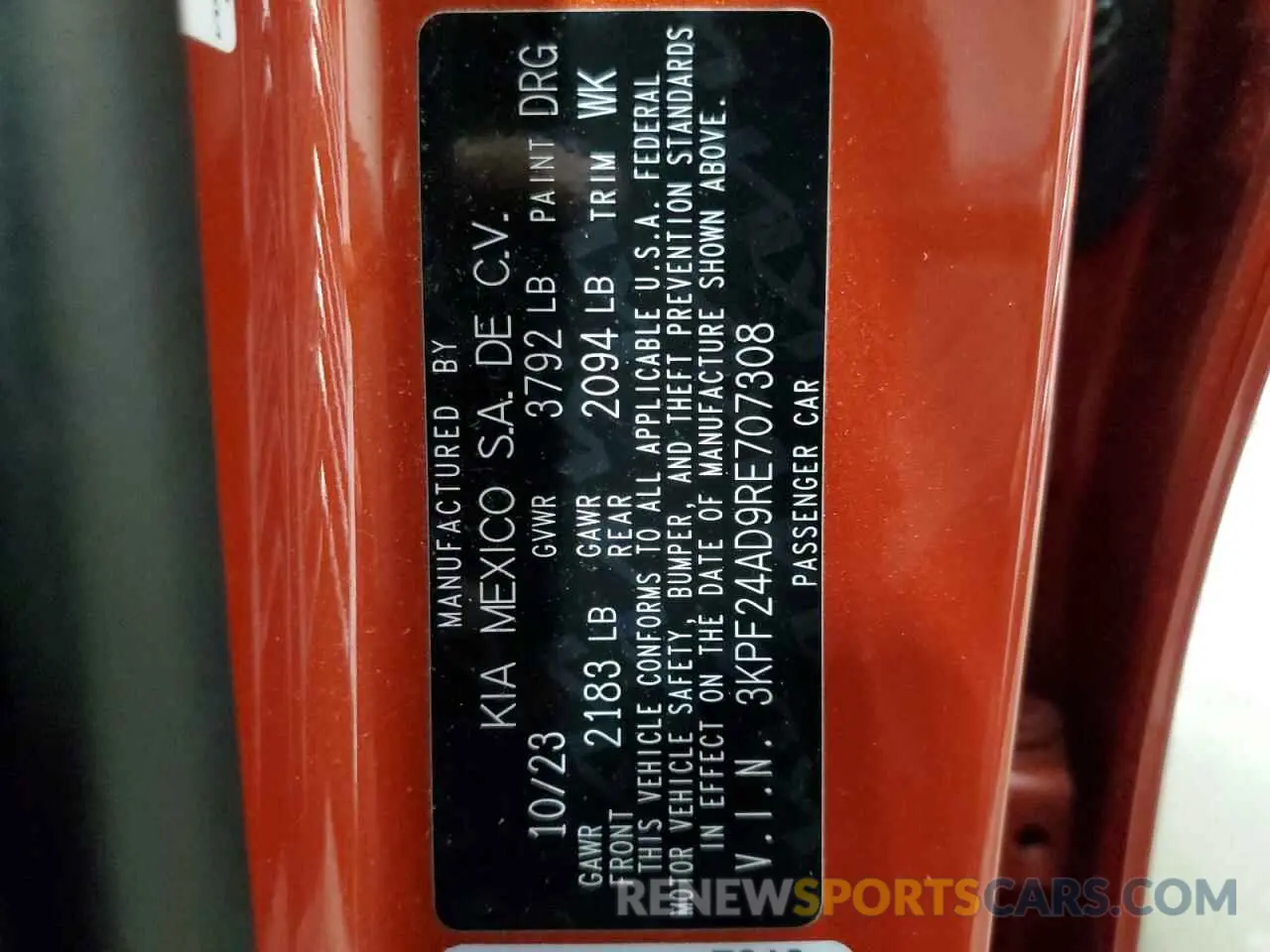 12 Фотография поврежденного автомобиля 3KPF24AD9RE707308 KIA FORTE 2024