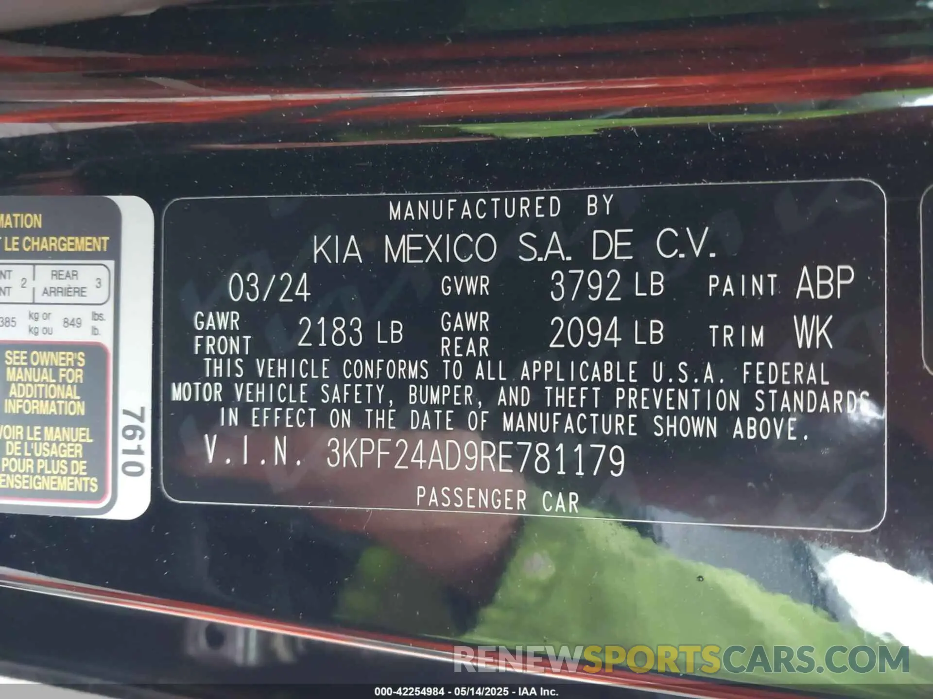 9 Фотография поврежденного автомобиля 3KPF24AD9RE781179 KIA FORTE 2024