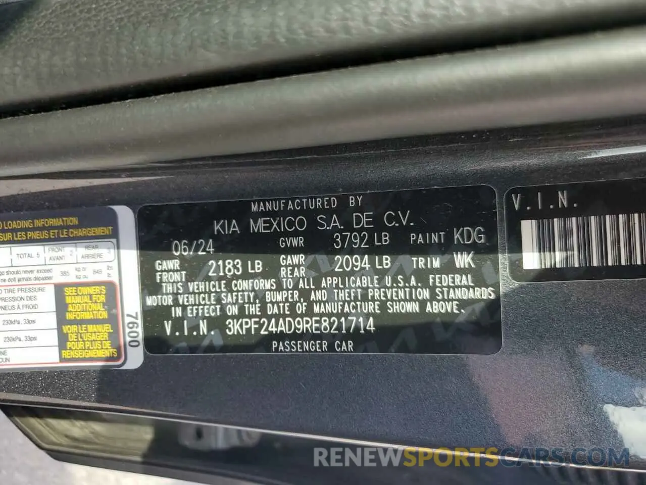 12 Photograph of a damaged car 3KPF24AD9RE821714 KIA FORTE 2024