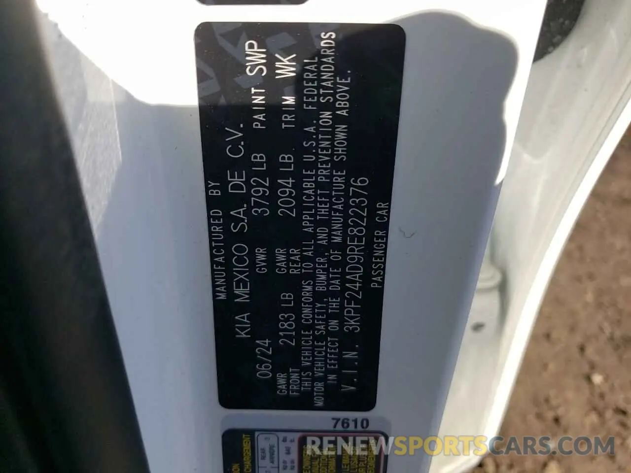14 Фотография поврежденного автомобиля 3KPF24AD9RE822376 KIA FORTE 2024