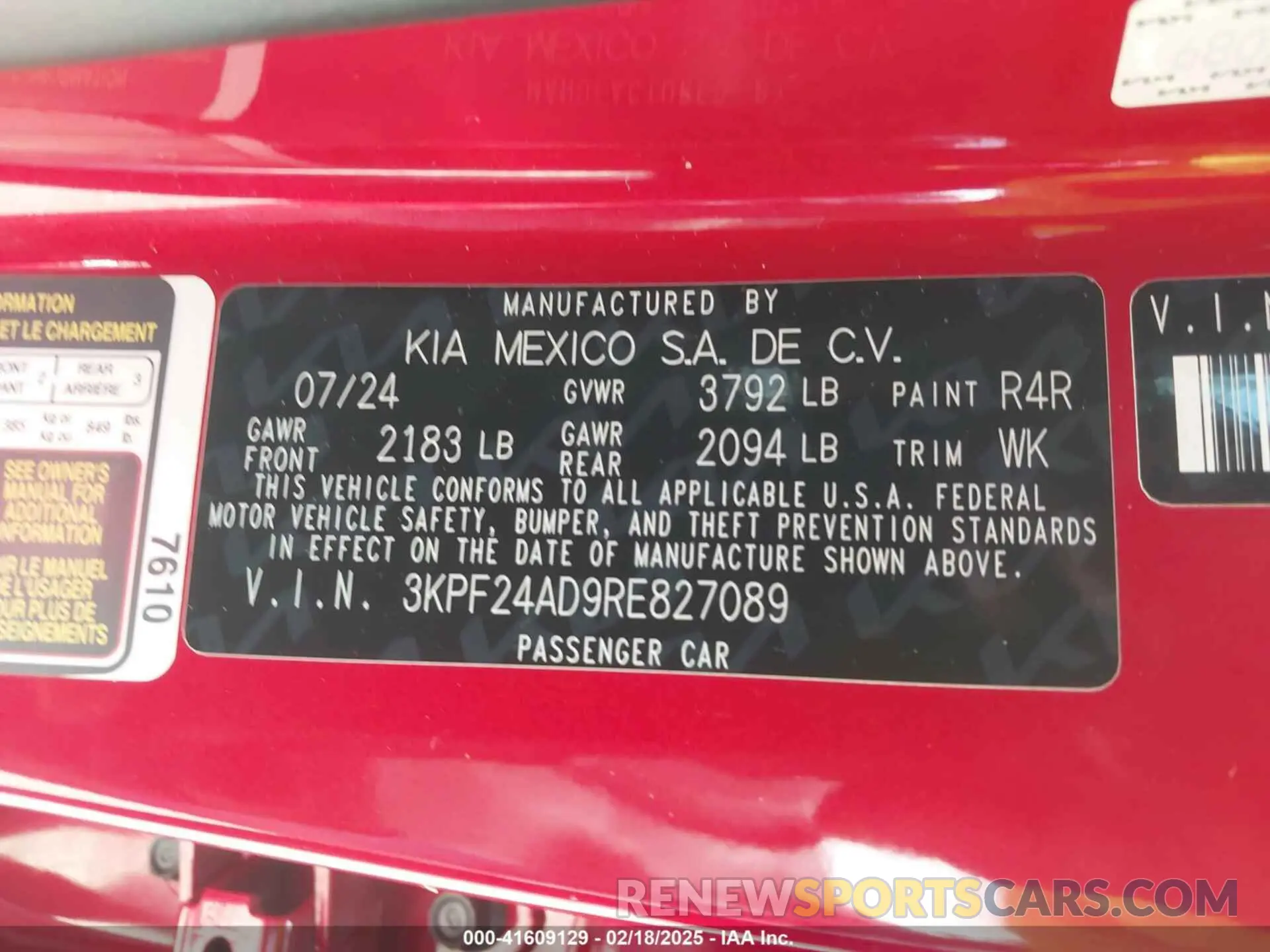 9 Фотография поврежденного автомобиля 3KPF24AD9RE827089 KIA FORTE 2024