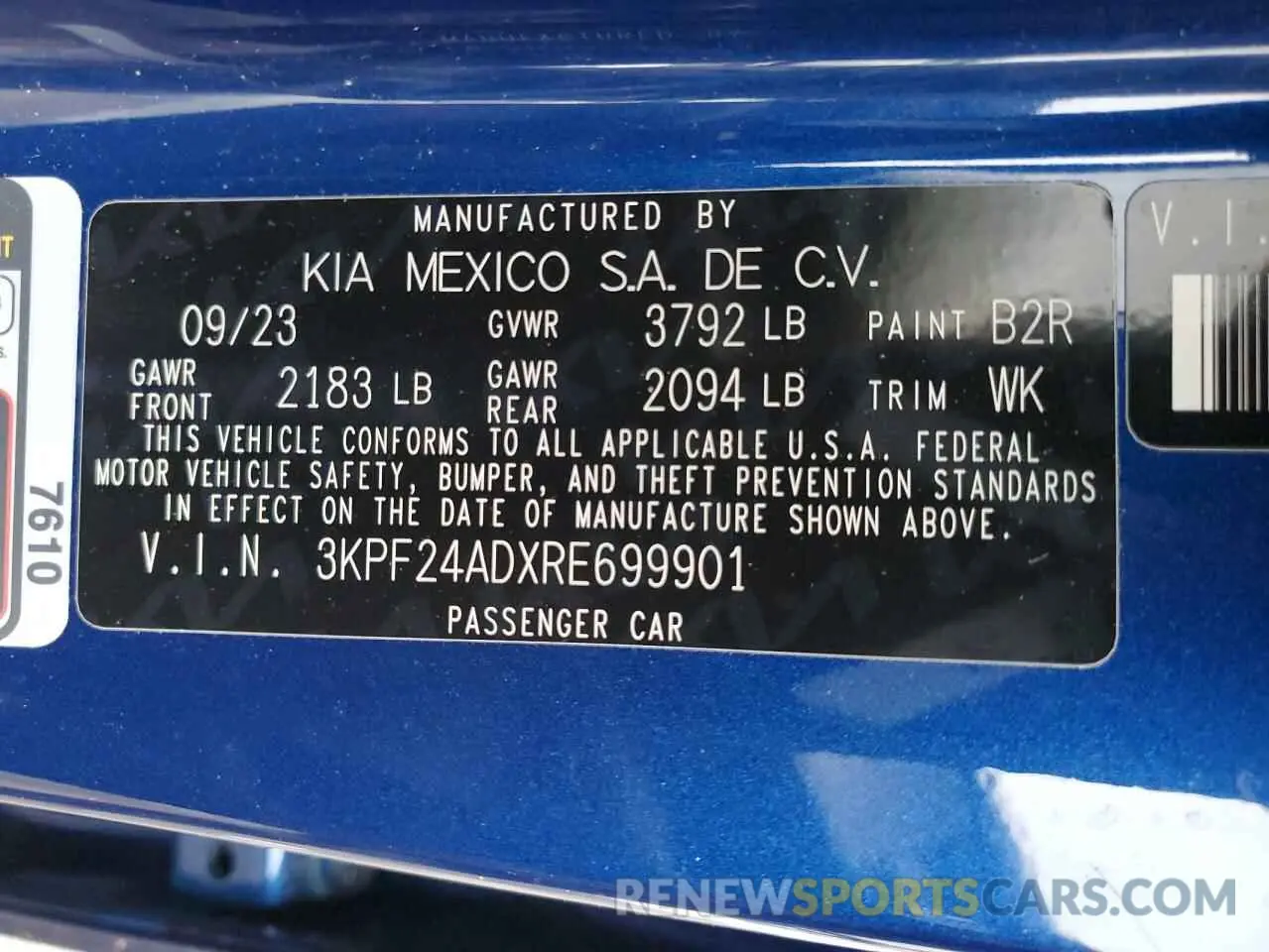13 Фотография поврежденного автомобиля 3KPF24ADXRE699901 KIA FORTE 2024