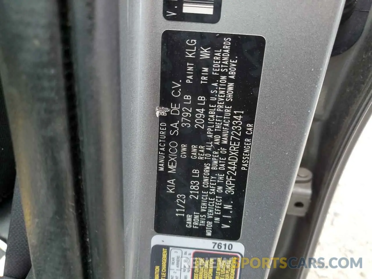 12 Фотография поврежденного автомобиля 3KPF24ADXRE723341 KIA FORTE 2024