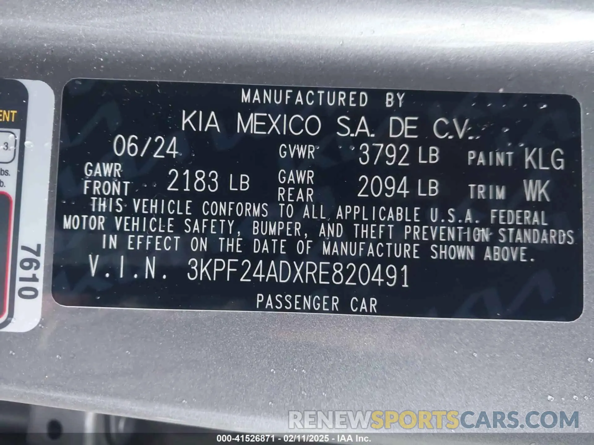 9 Photograph of a damaged car 3KPF24ADXRE820491 KIA FORTE 2024