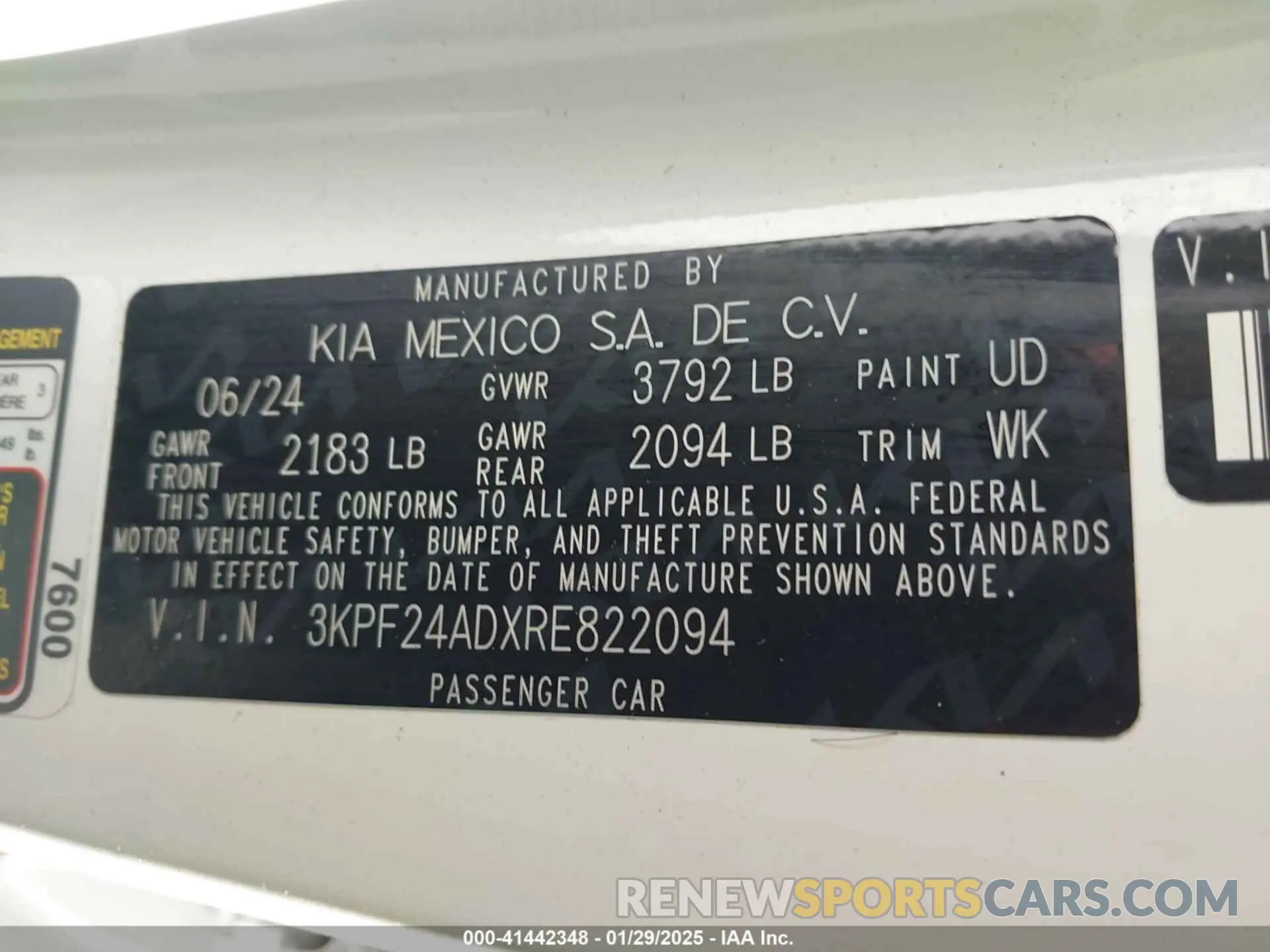 9 Photograph of a damaged car 3KPF24ADXRE822094 KIA FORTE 2024