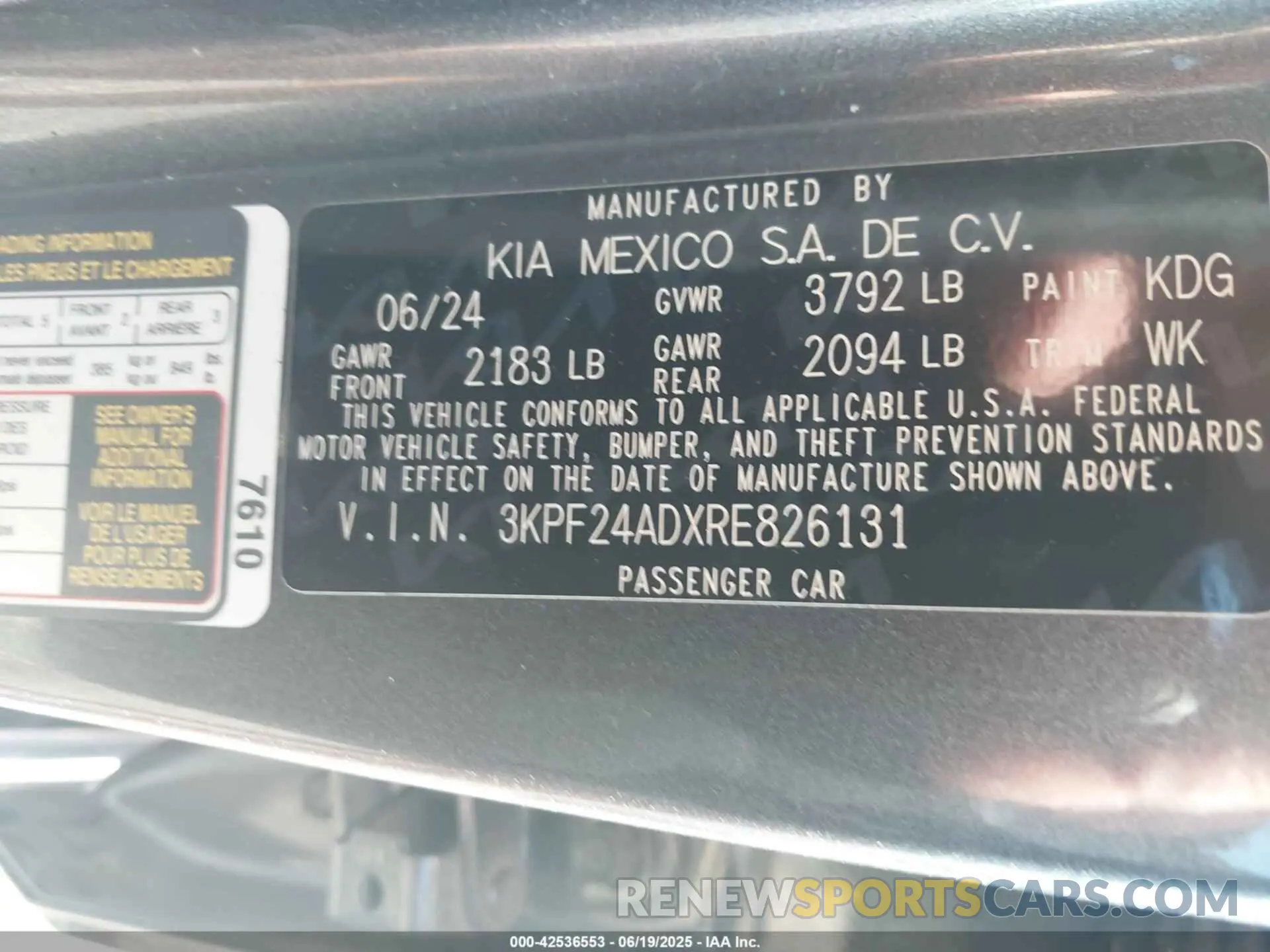 9 Photograph of a damaged car 3KPF24ADXRE826131 KIA FORTE 2024
