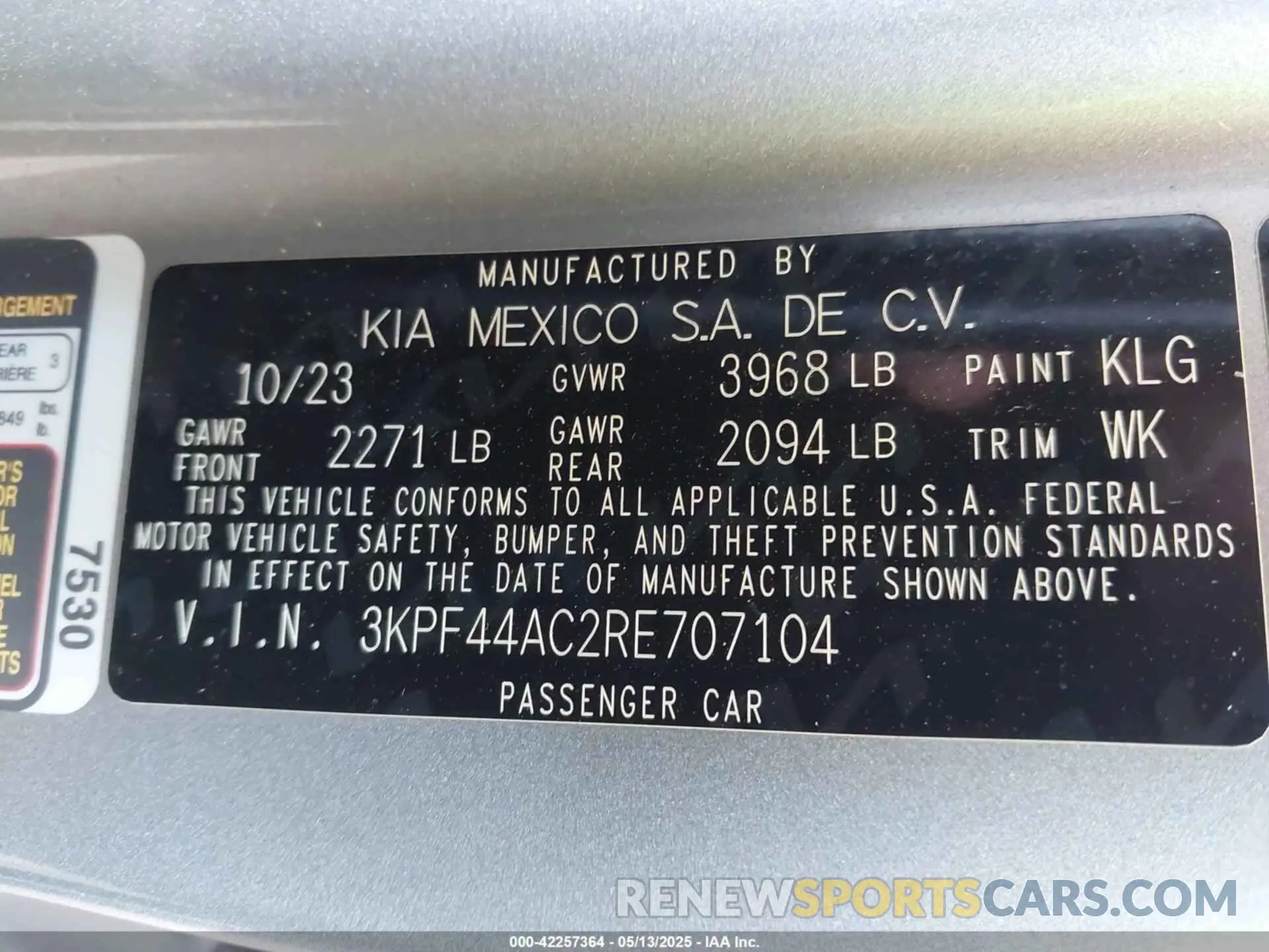 9 Photograph of a damaged car 3KPF44AC2RE707104 KIA FORTE 2024
