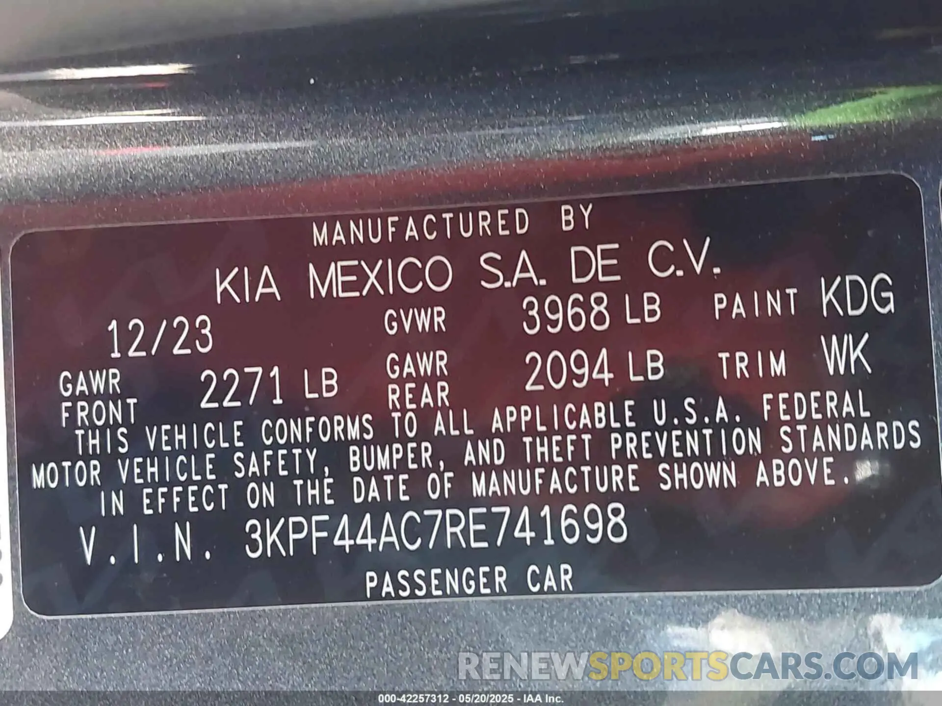 9 Фотография поврежденного автомобиля 3KPF44AC7RE741698 KIA FORTE 2024