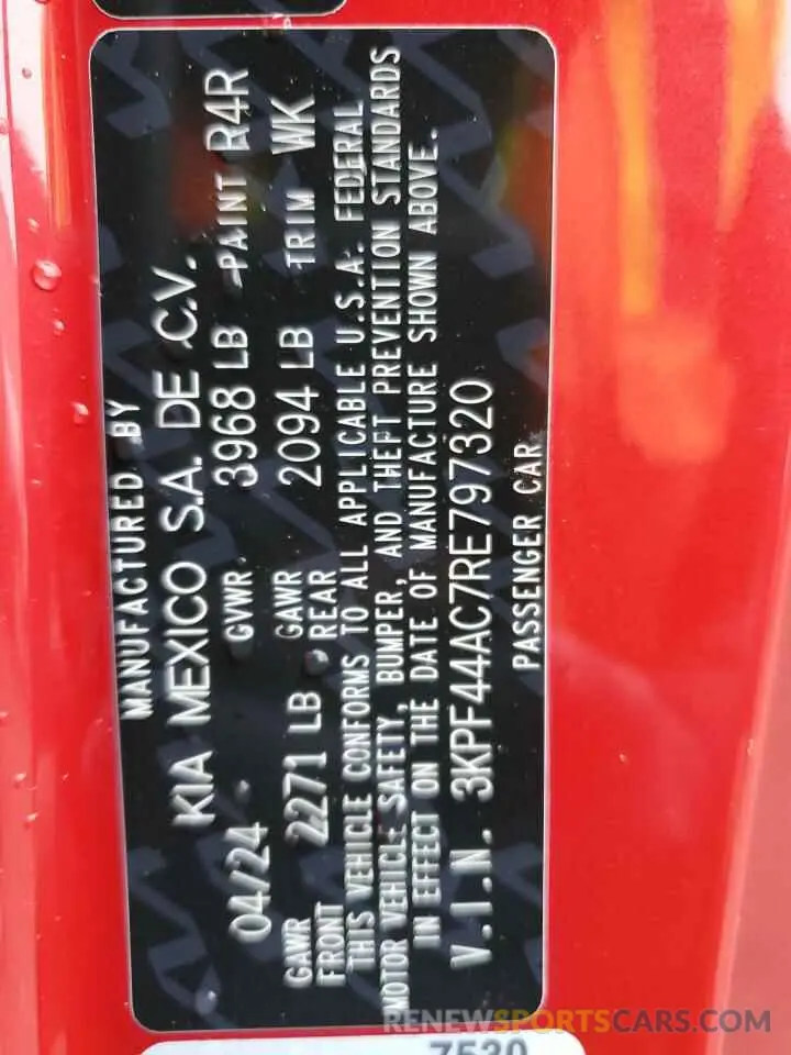 14 Photograph of a damaged car 3KPF44AC7RE797320 KIA FORTE 2024