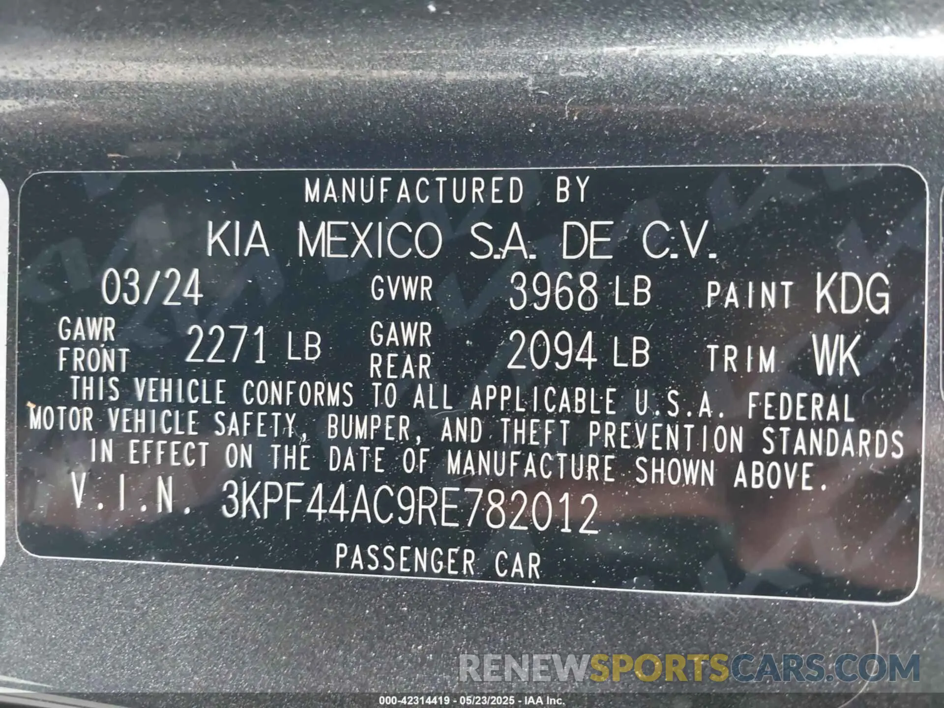 9 Фотография поврежденного автомобиля 3KPF44AC9RE782012 KIA FORTE 2024