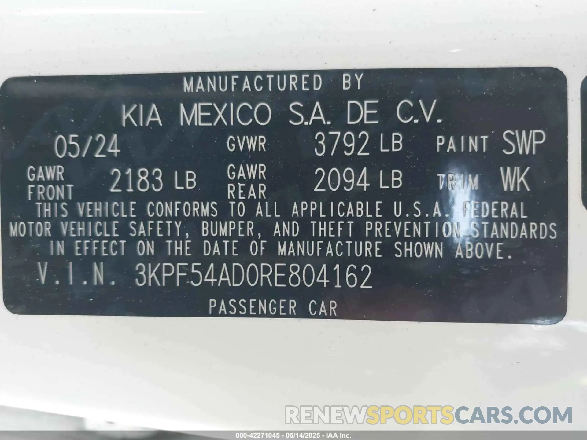 9 Фотография поврежденного автомобиля 3KPF54AD0RE804162 KIA FORTE 2024