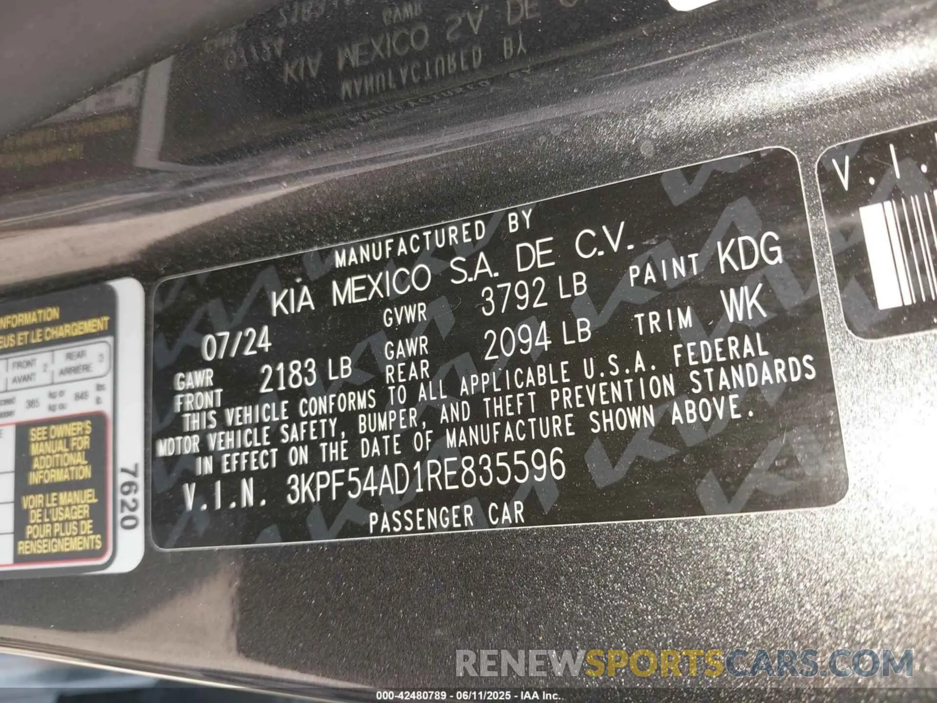 9 Photograph of a damaged car 3KPF54AD1RE835596 KIA FORTE 2024