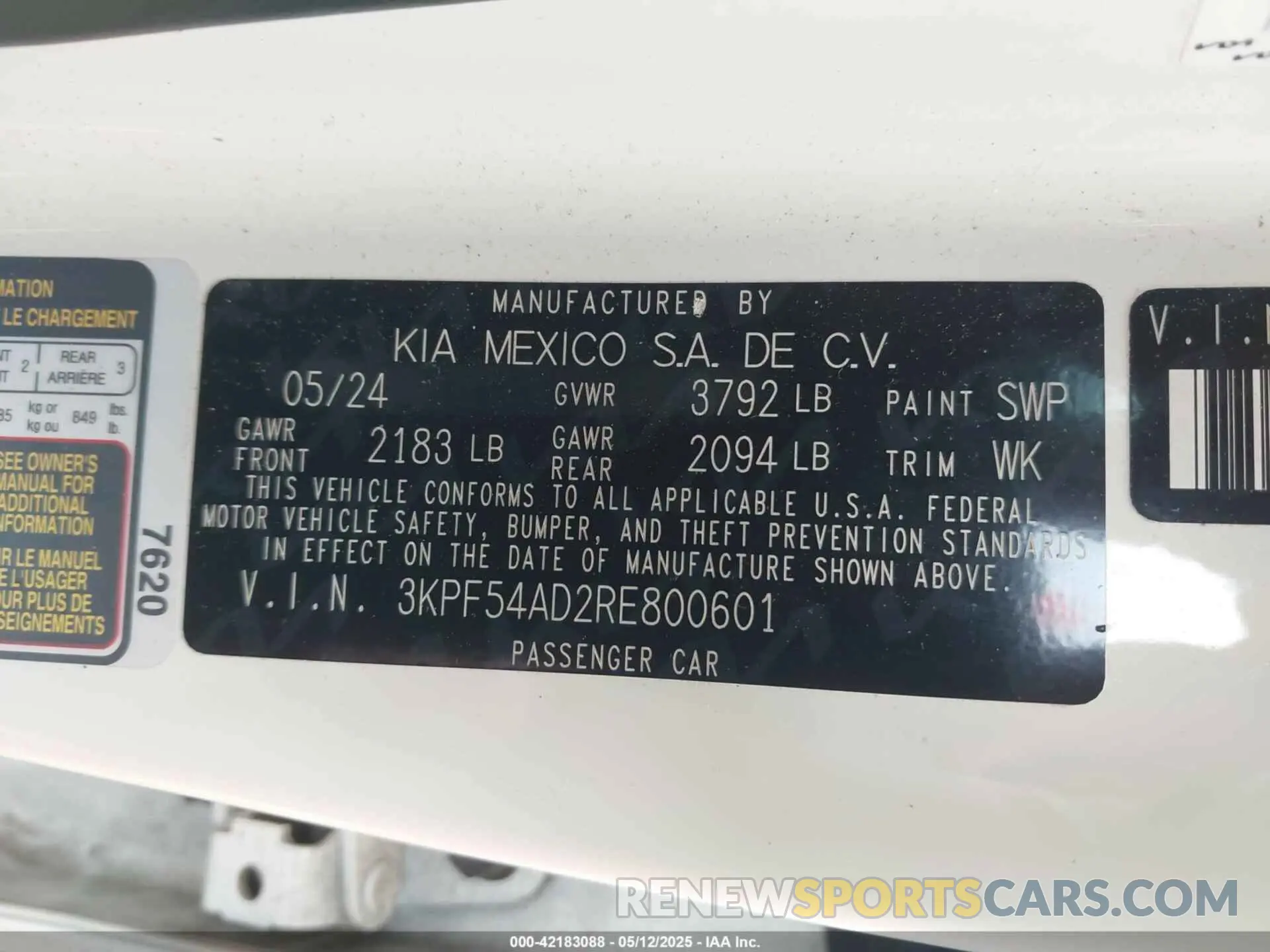 9 Фотография поврежденного автомобиля 3KPF54AD2RE800601 KIA FORTE 2024