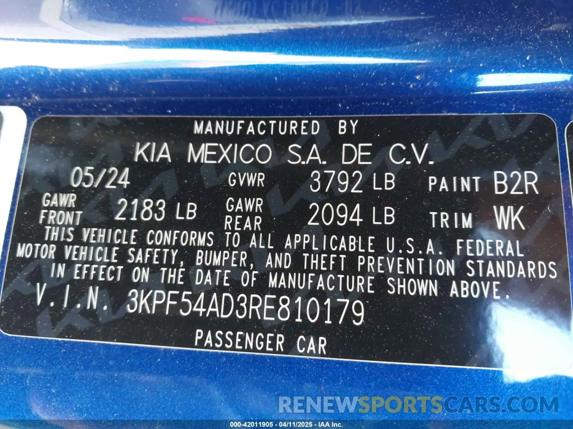 9 Фотография поврежденного автомобиля 3KPF54AD3RE810179 KIA FORTE 2024
