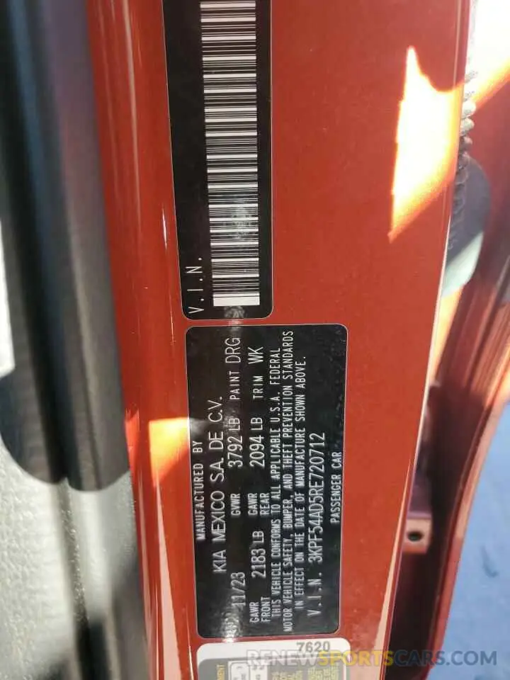 12 Фотография поврежденного автомобиля 3KPF54AD5RE720712 KIA FORTE 2024