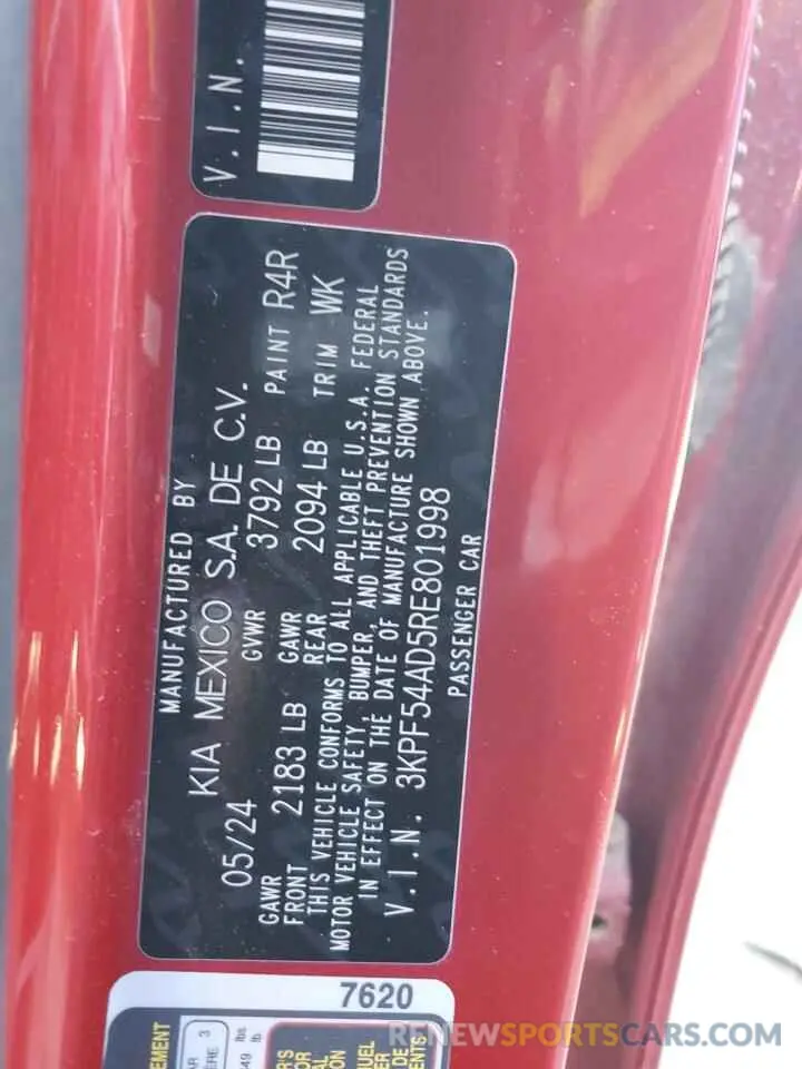 13 Фотография поврежденного автомобиля 3KPF54AD5RE801998 KIA FORTE 2024