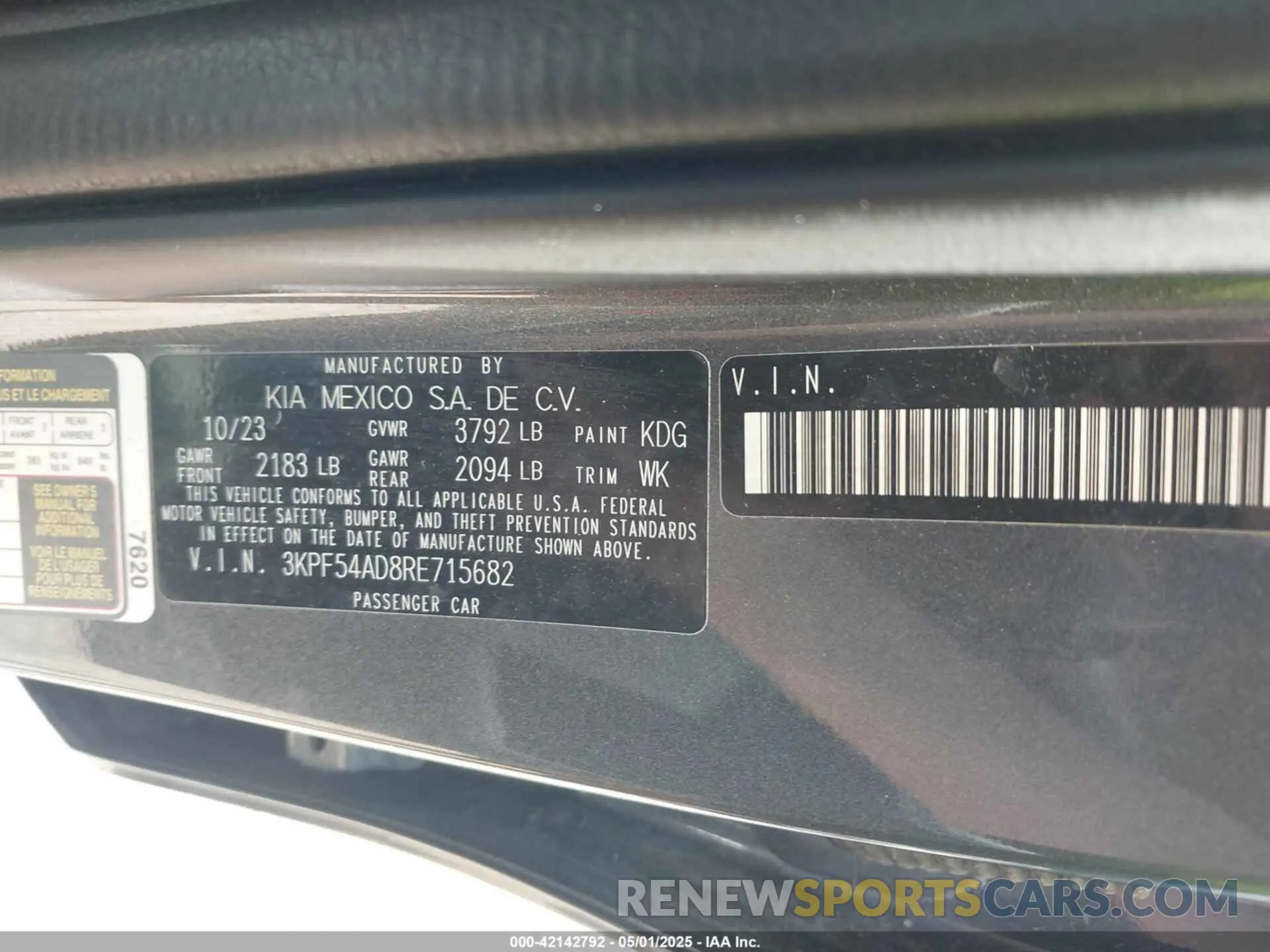 9 Фотография поврежденного автомобиля 3KPF54AD8RE715682 KIA FORTE 2024