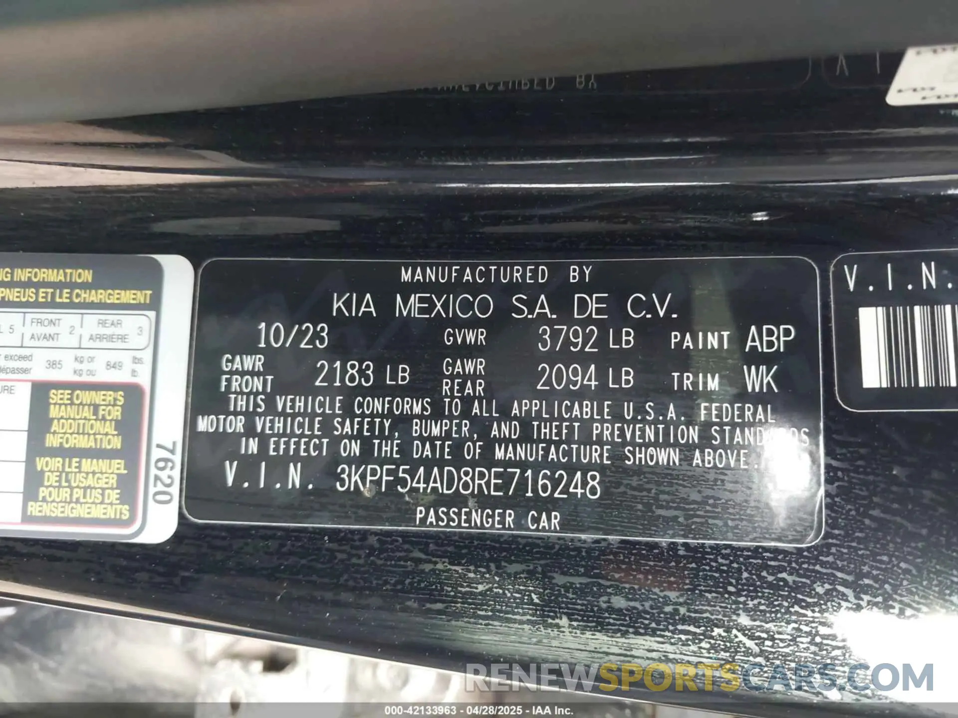 9 Photograph of a damaged car 3KPF54AD8RE716248 KIA FORTE 2024