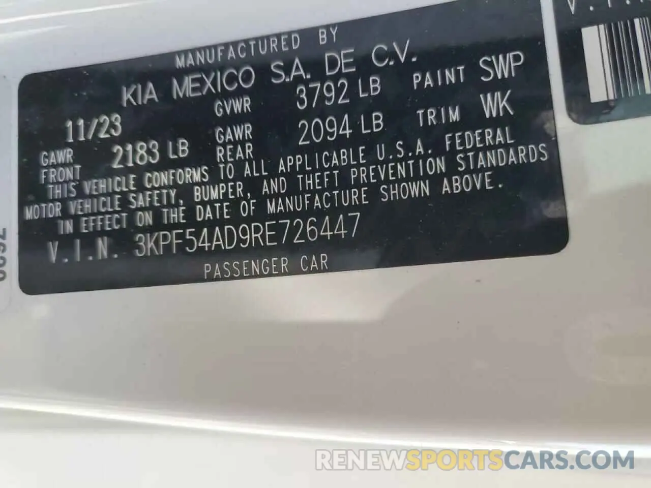 15 Фотография поврежденного автомобиля 3KPF54AD9RE726447 KIA FORTE 2024
