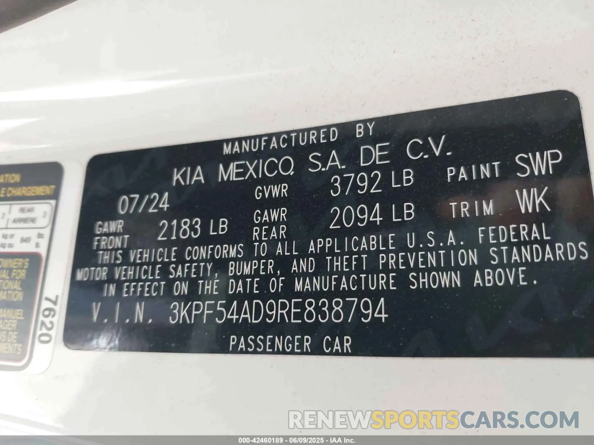9 Фотография поврежденного автомобиля 3KPF54AD9RE838794 KIA FORTE 2024